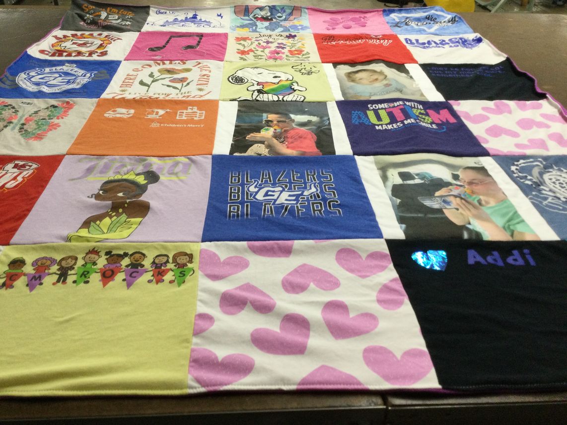T-shirt quilt featuring g.e. tobin blazers by Cheryl from KS