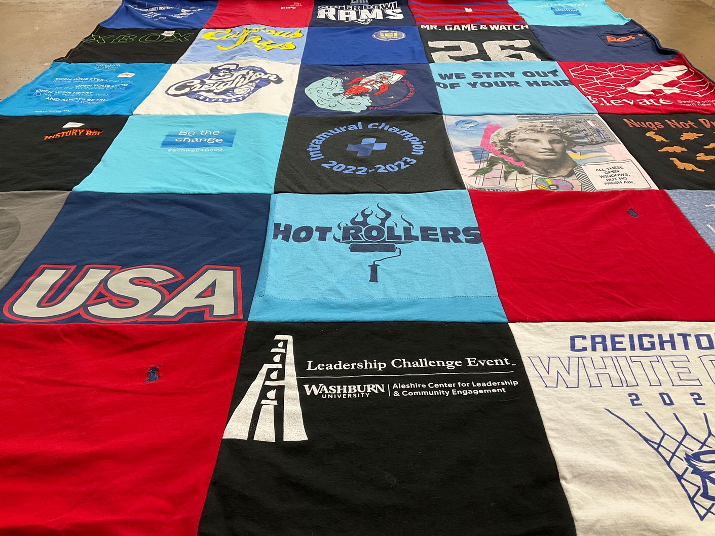 T-shirt quilt featuring white team by Kristy from NE