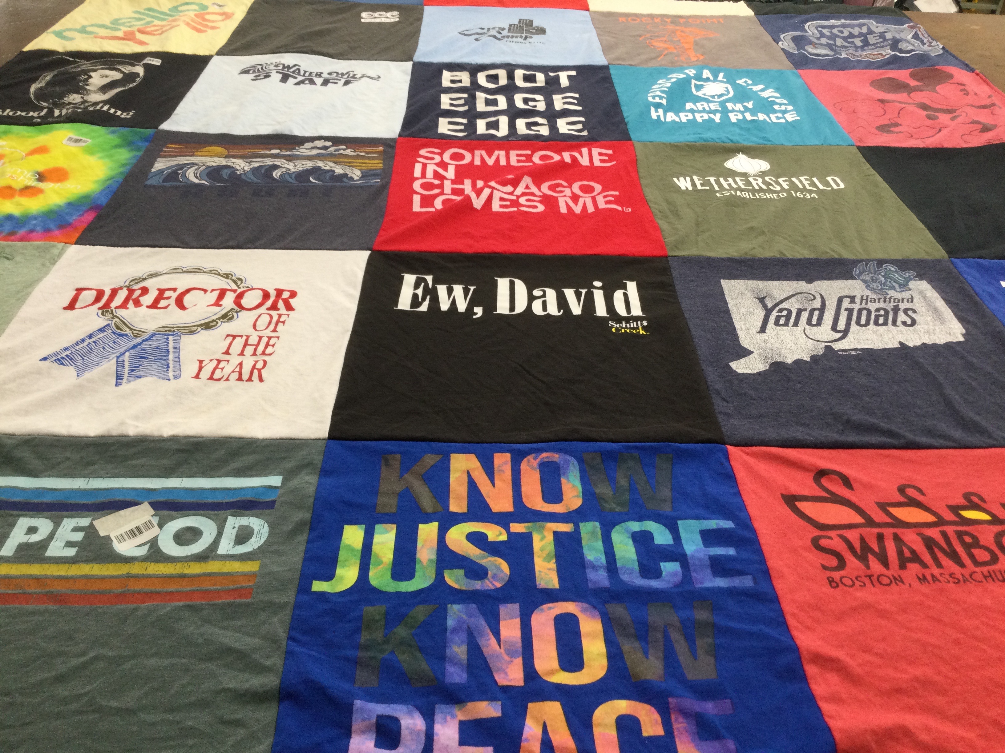 T-shirt quilt with sports, travel themes by Paul from MA