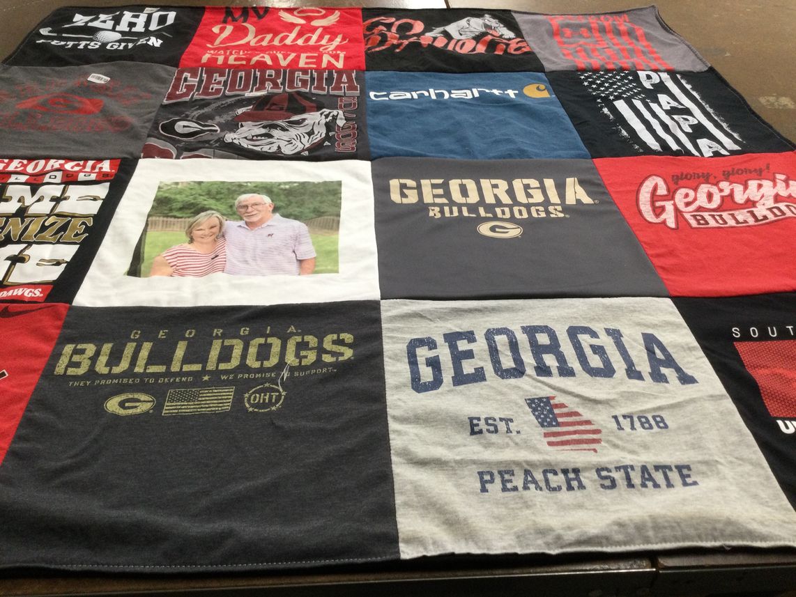 T-shirt quilt featuring georgia bulldogs by Lorraine from FL