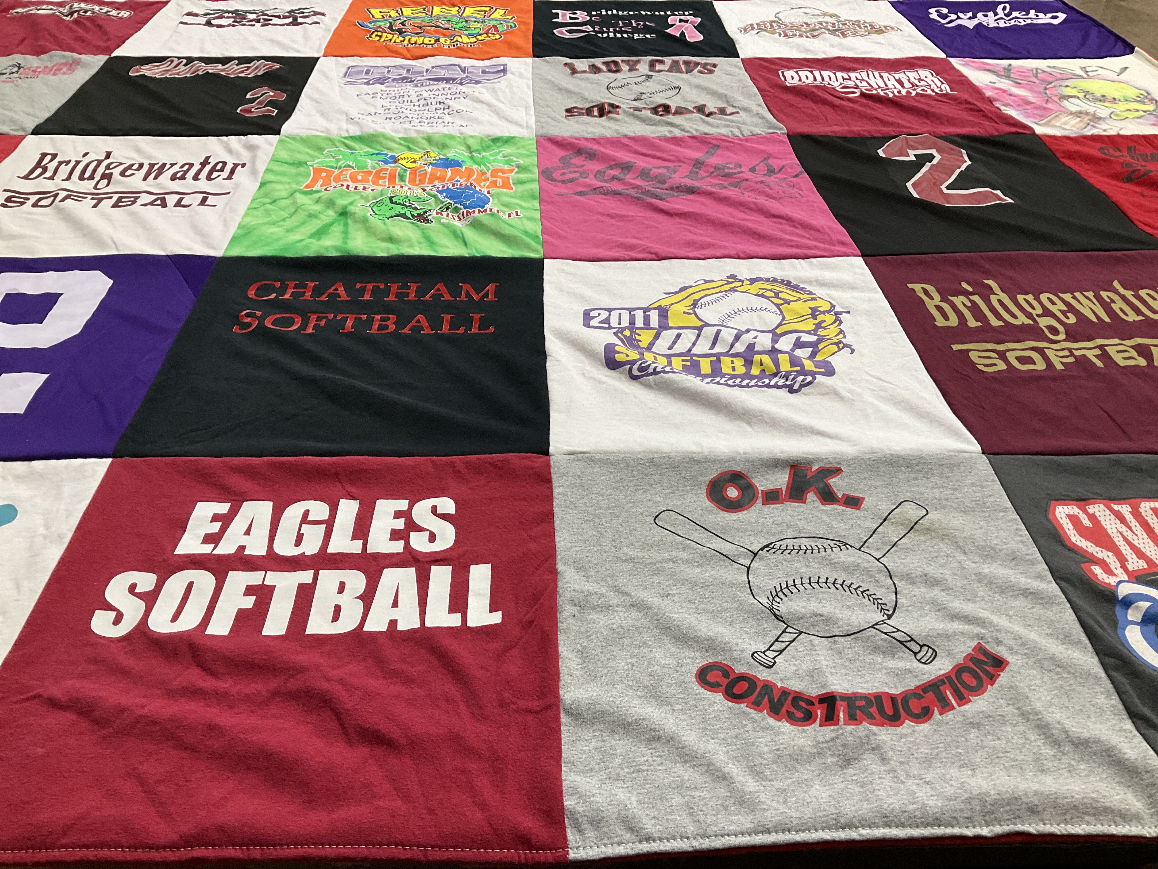 T-shirt quilt featuring chatham softball, bridgewater softball by Annette from VA