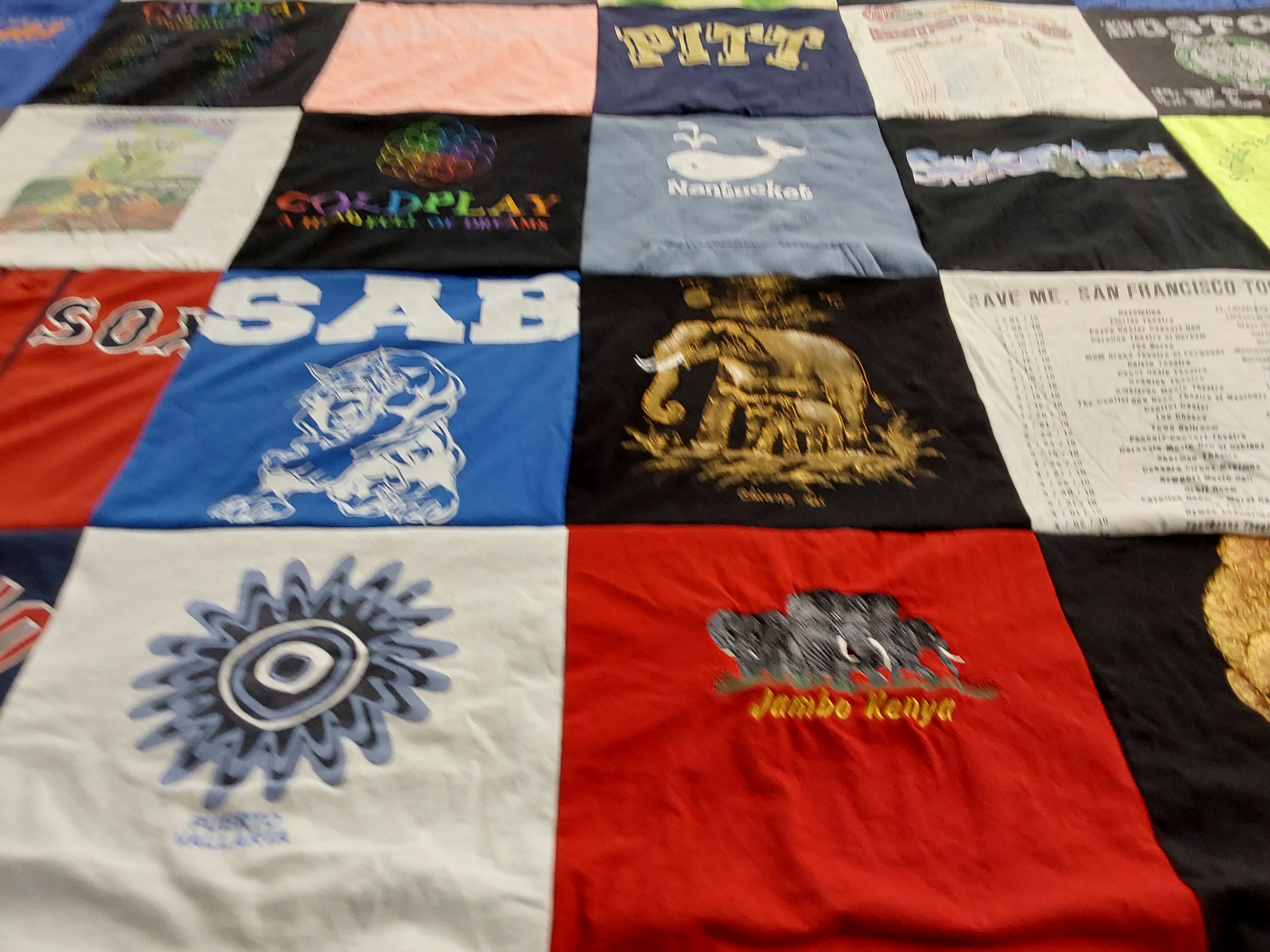T-shirt quilt from university of pittsburgh by Pixie from CT