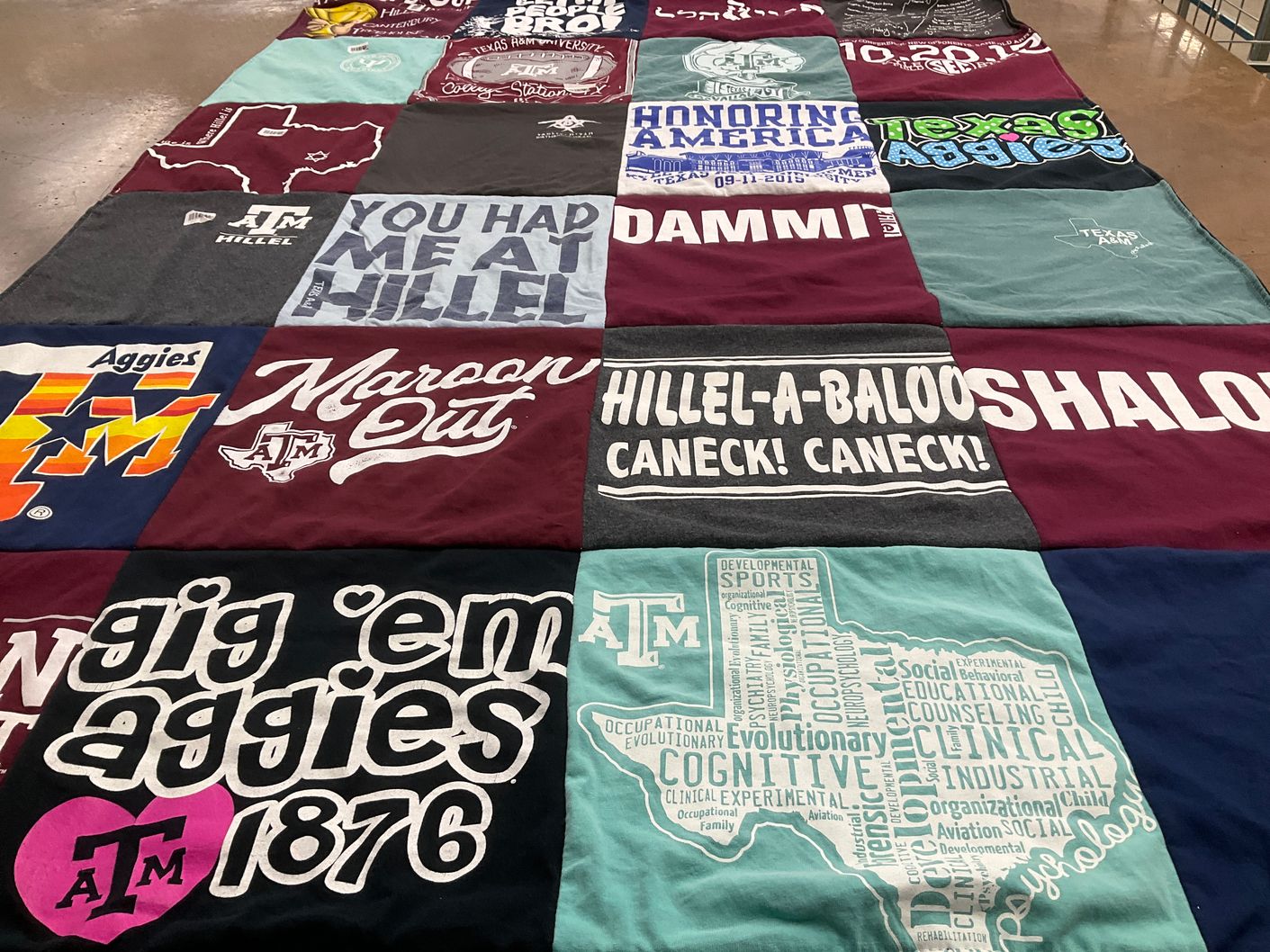 T-shirt quilt featuring texas a&m university by Renee from TX