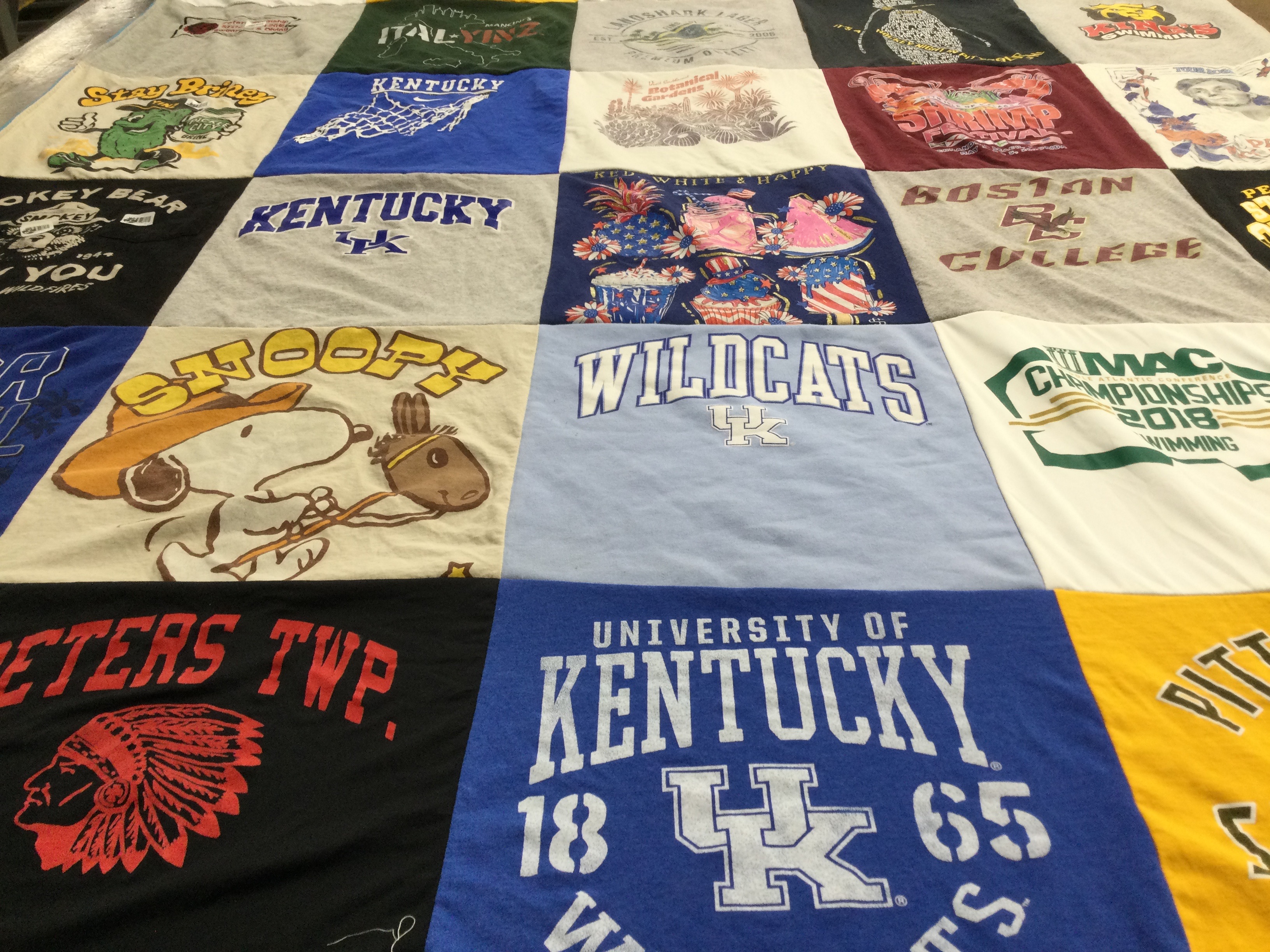 T-shirt quilt featuring wildcats, pitt by Lorie from PA