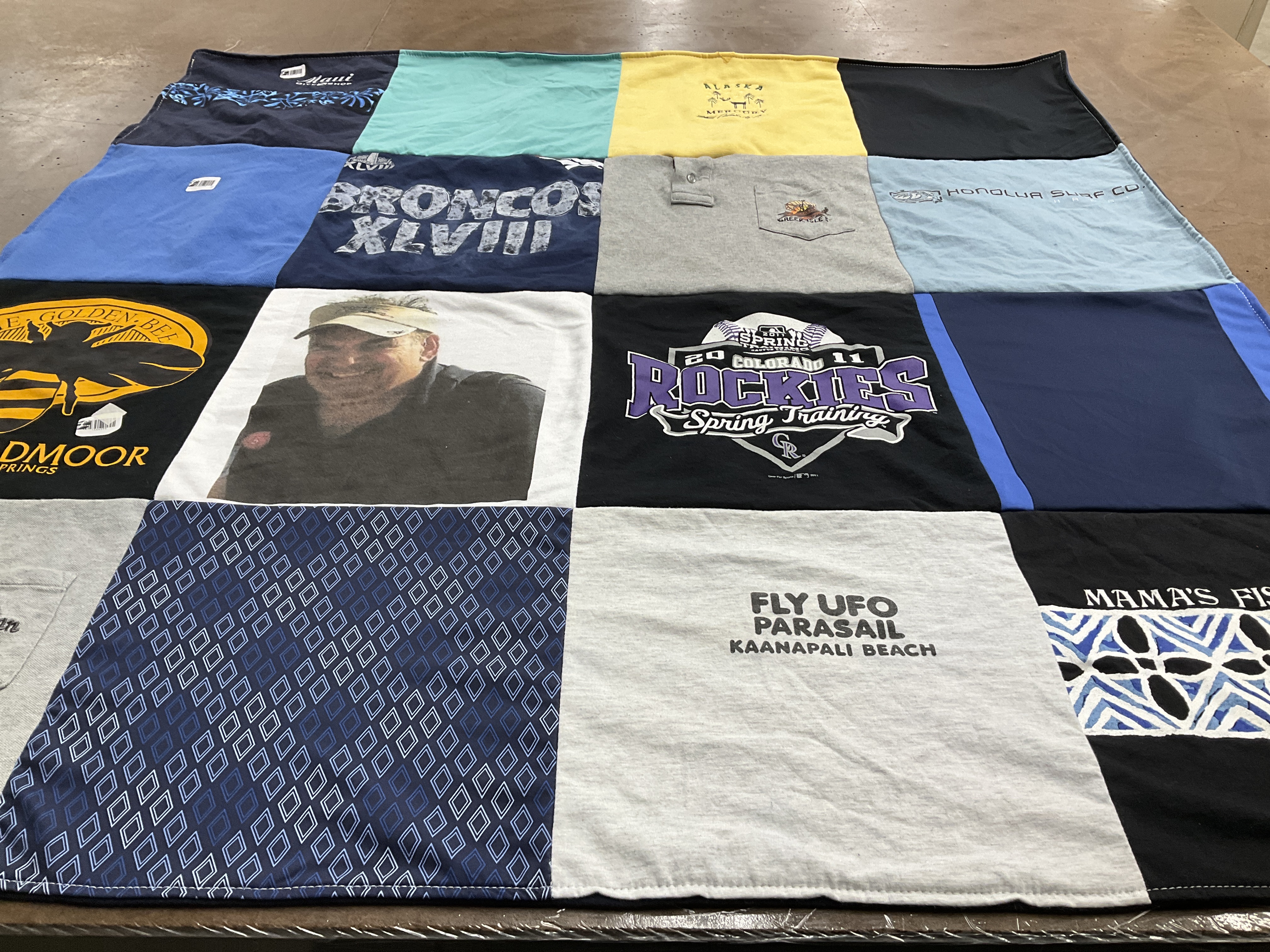 T-shirt quilt featuring denver broncos by Pamela from CO