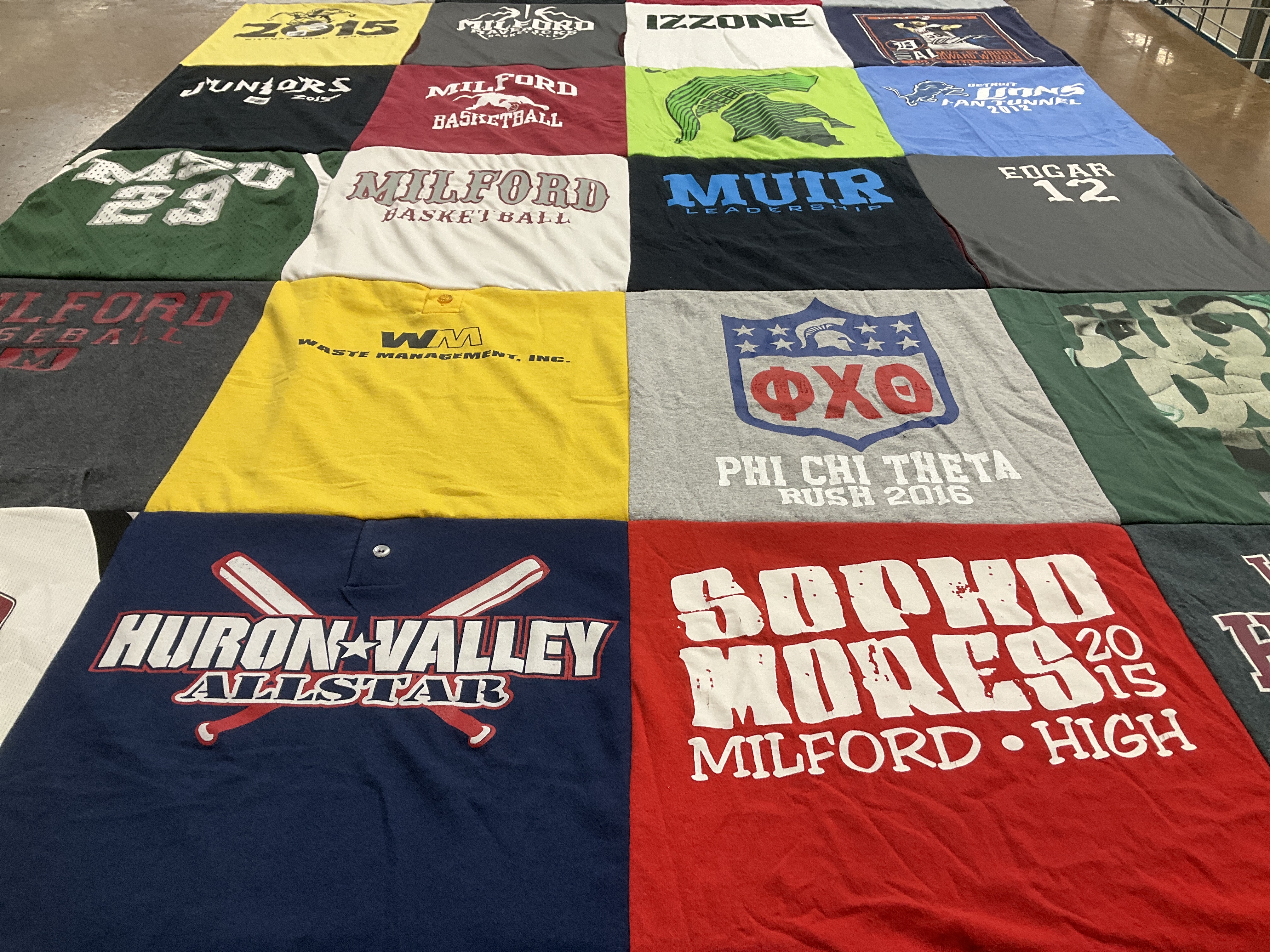 T-shirt quilt featuring milford basketball, milford baseball by Scott from MI