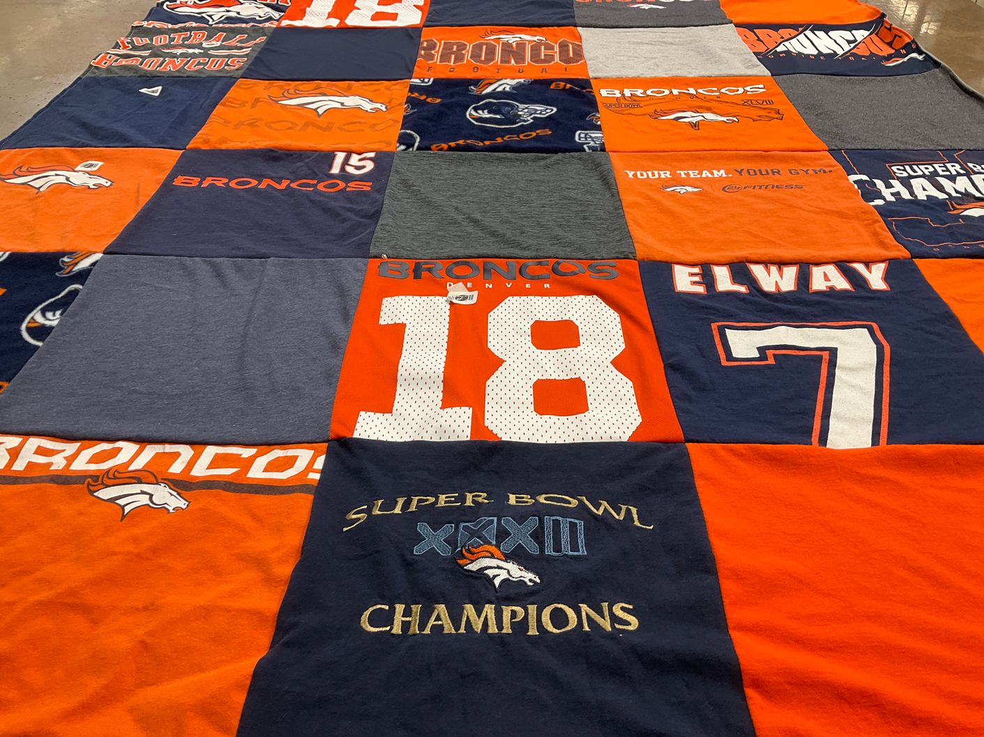 T-shirt quilt featuring denver broncos by Cindy from CO
