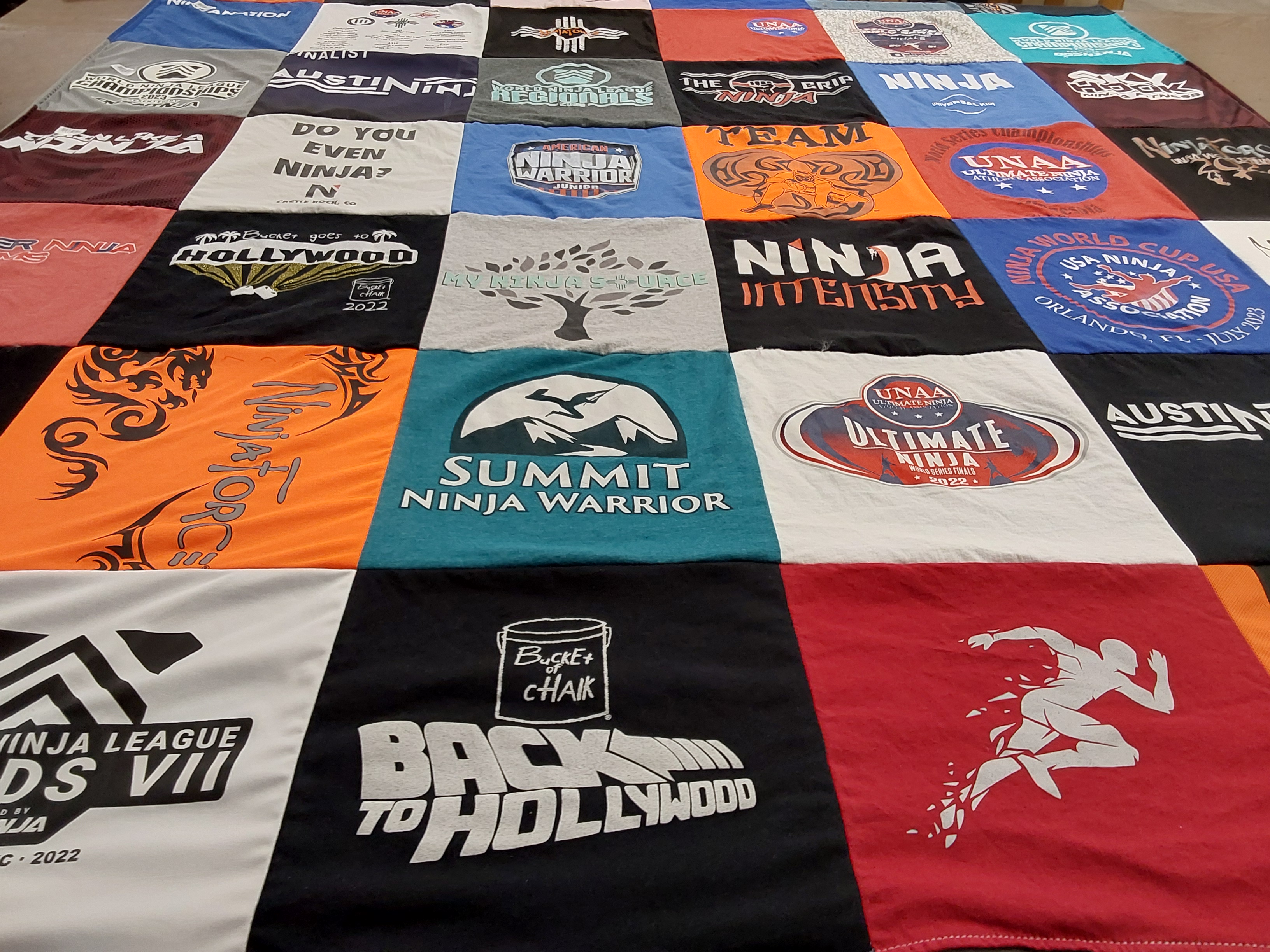 T-shirt quilt with ninja sports, competitions themes by Ege from NM