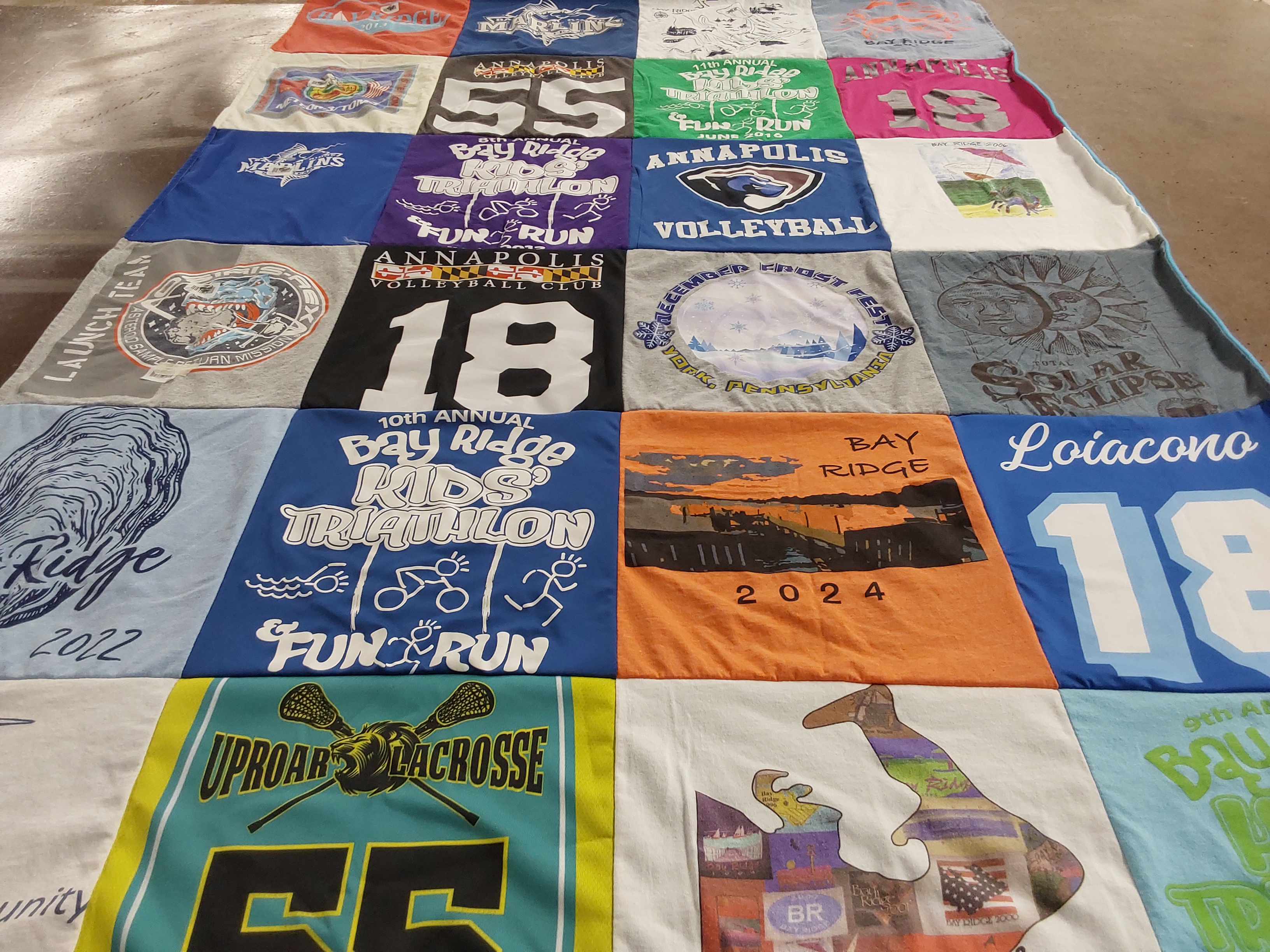 T-shirt quilt featuring annapolis volleyball club by Kelly from MD