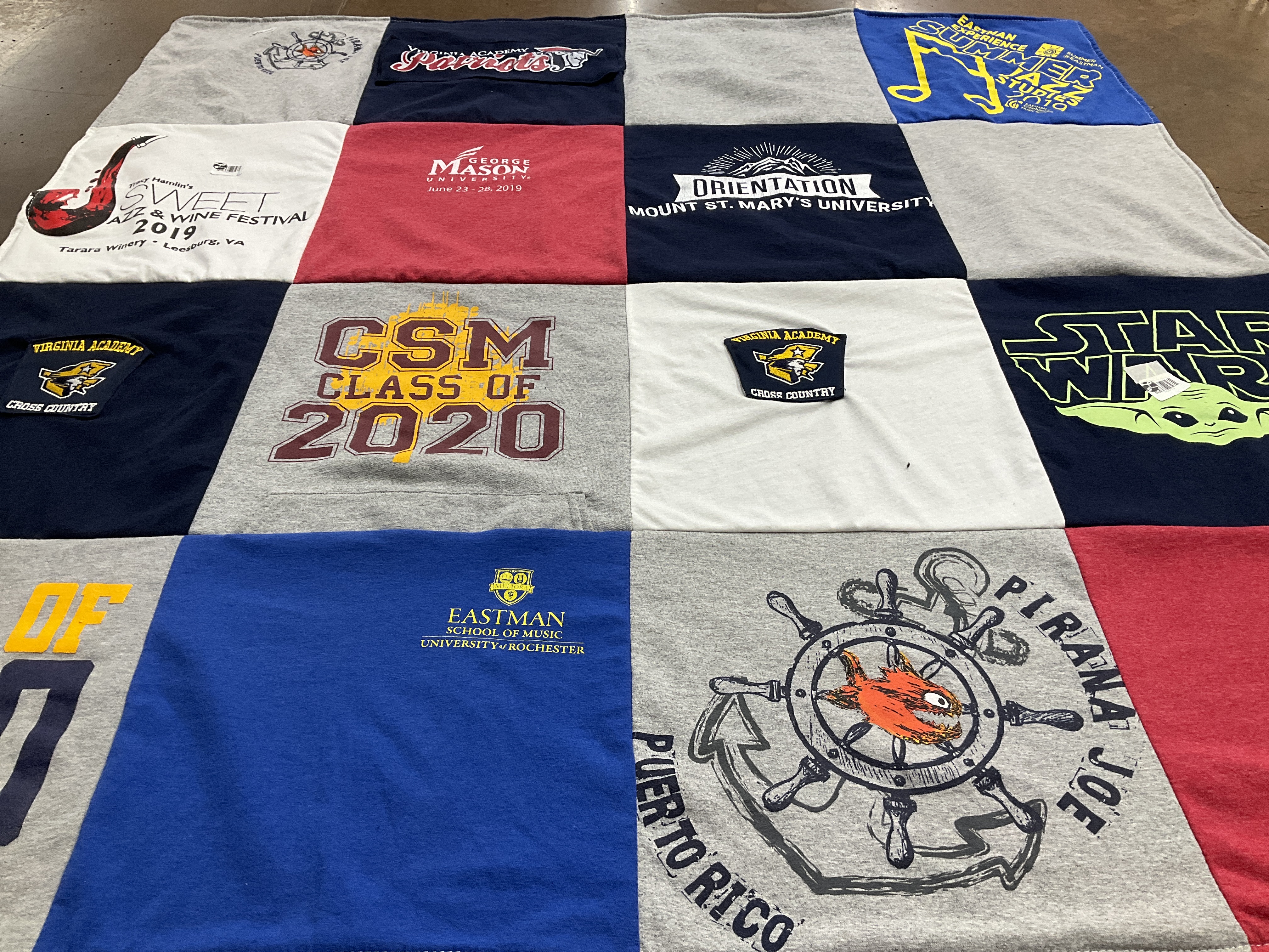 T-shirt quilt featuring virginia academy cross country by Abbie from VA