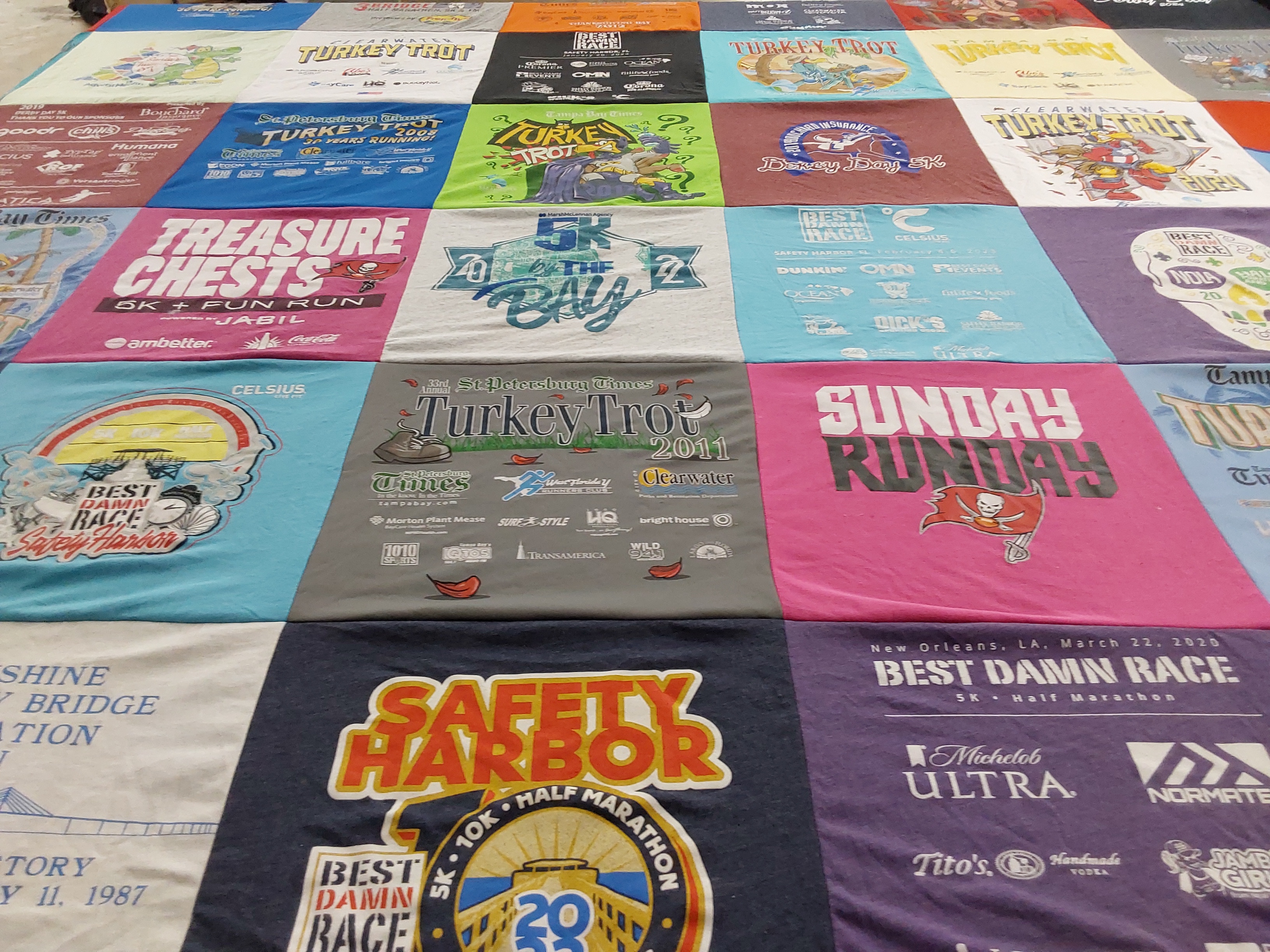 T-shirt quilt featuring tampa bay buccaneers by Kent from FL