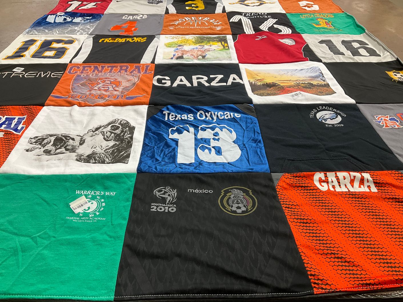 T-shirt quilt featuring mexico national soccer team by Rebecca from TX