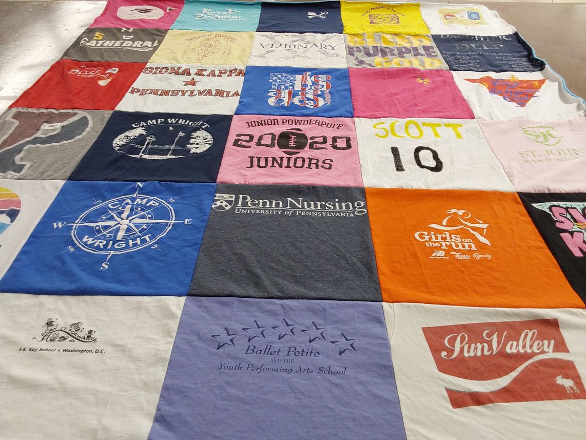 T-shirt quilt featuring junior powderpuff by Julie from DC