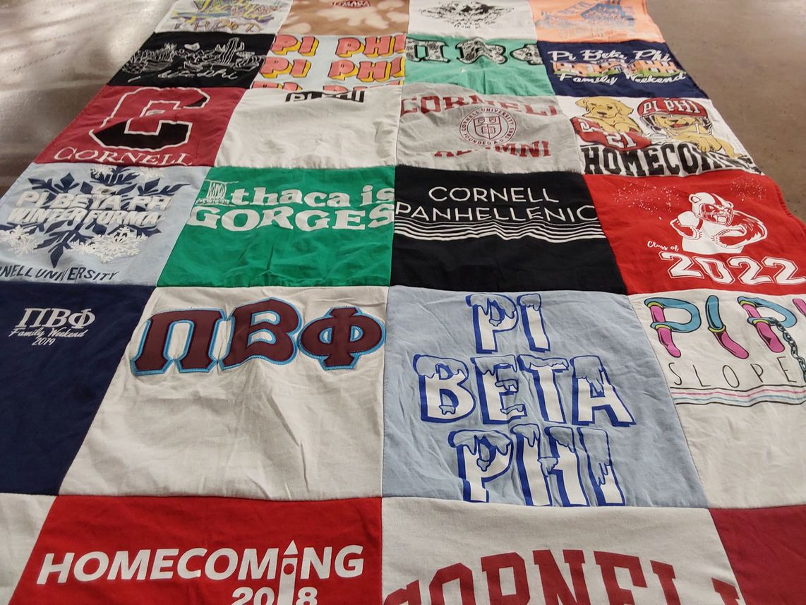 T-shirt quilt from cornell university by Catherine from FL