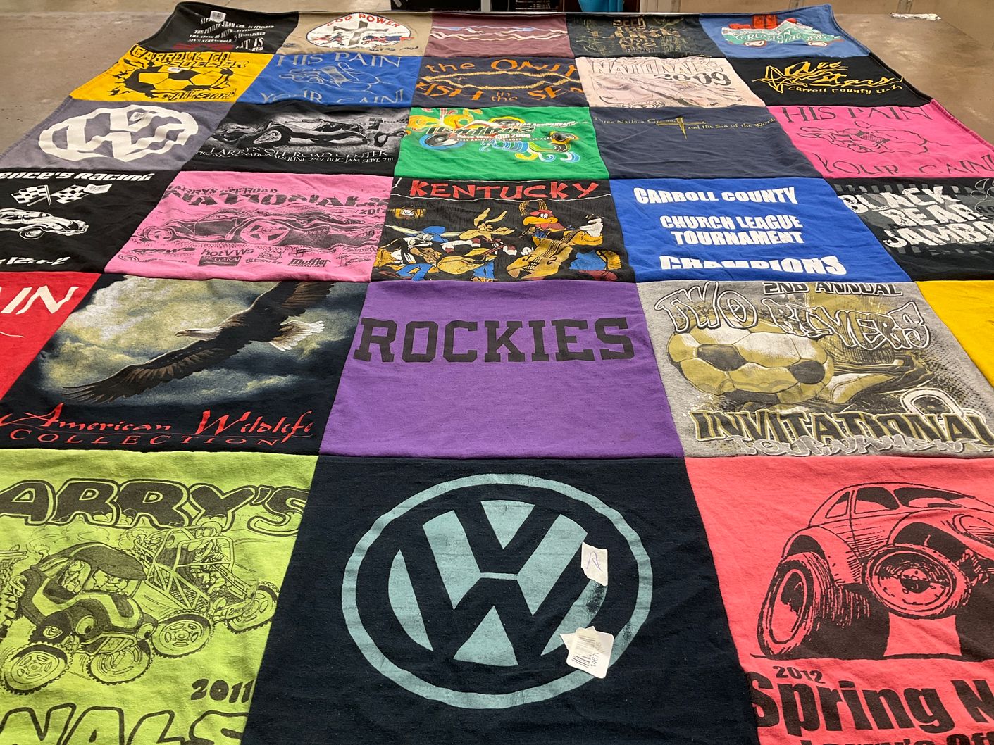 T-shirt quilt featuring carroll county high school soccer by Janet from KY