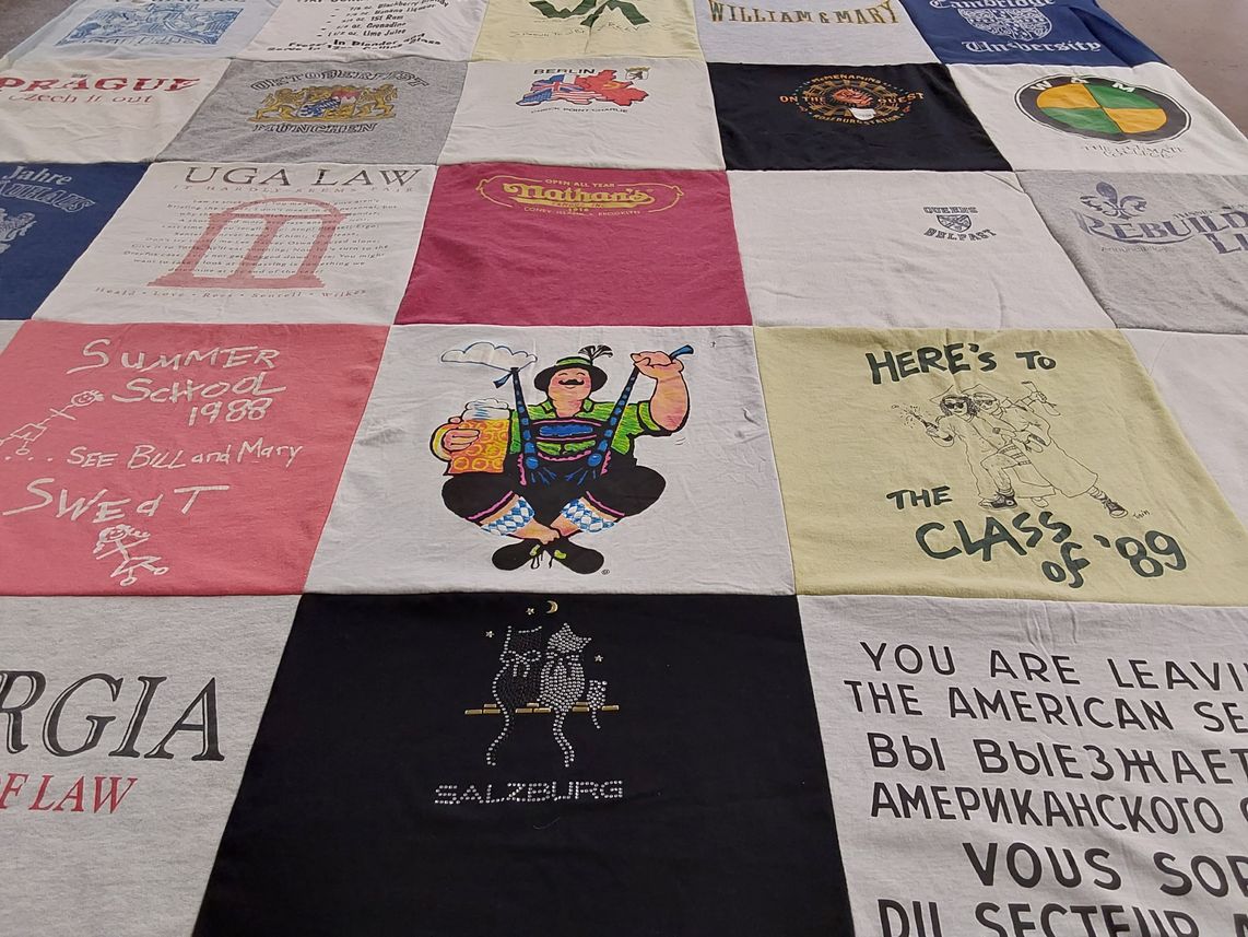 T-shirt quilt from university of georgia, william and mary university by Tanya from VA