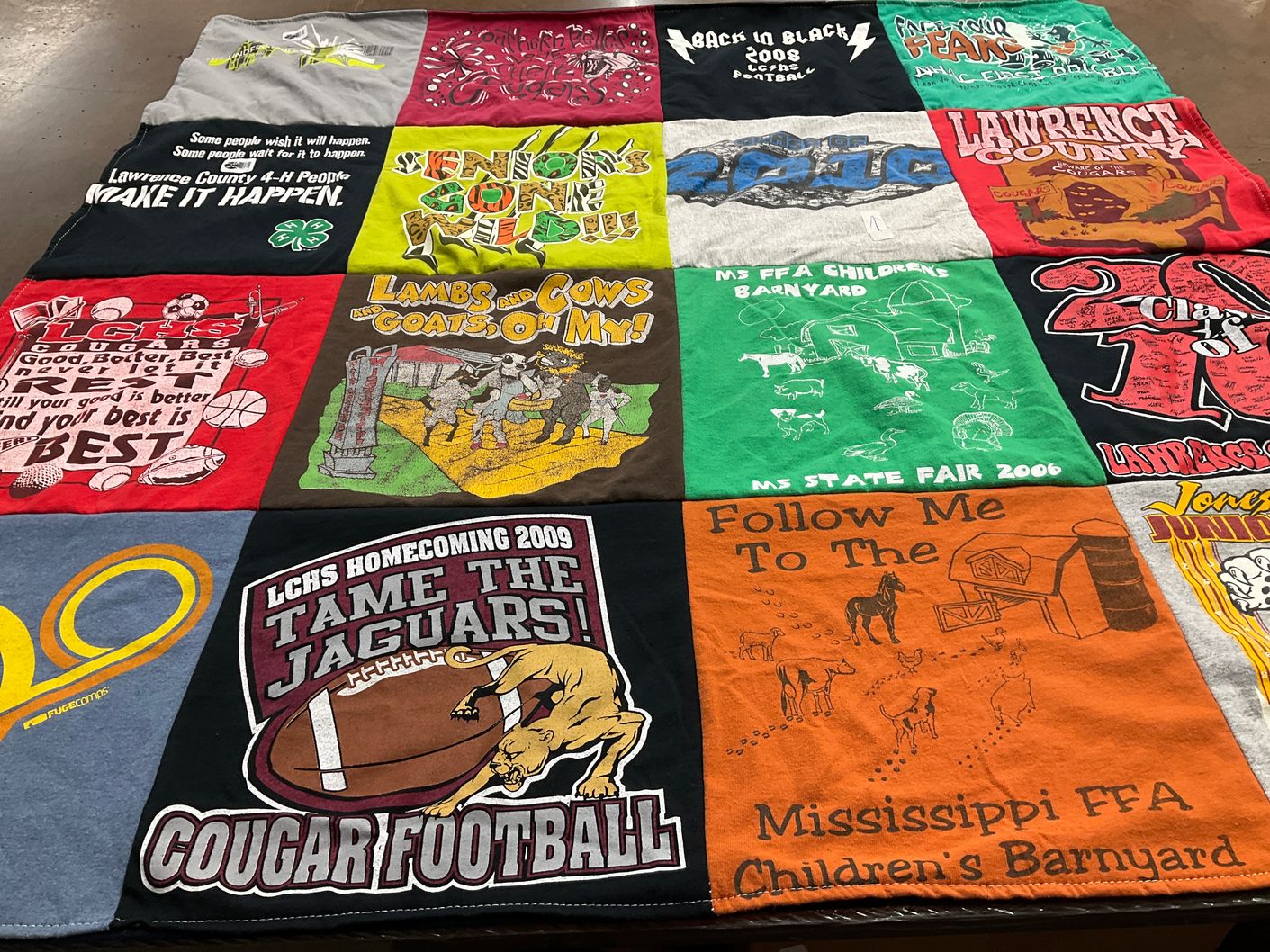 T-shirt quilt featuring cougar football by Nancy from MS