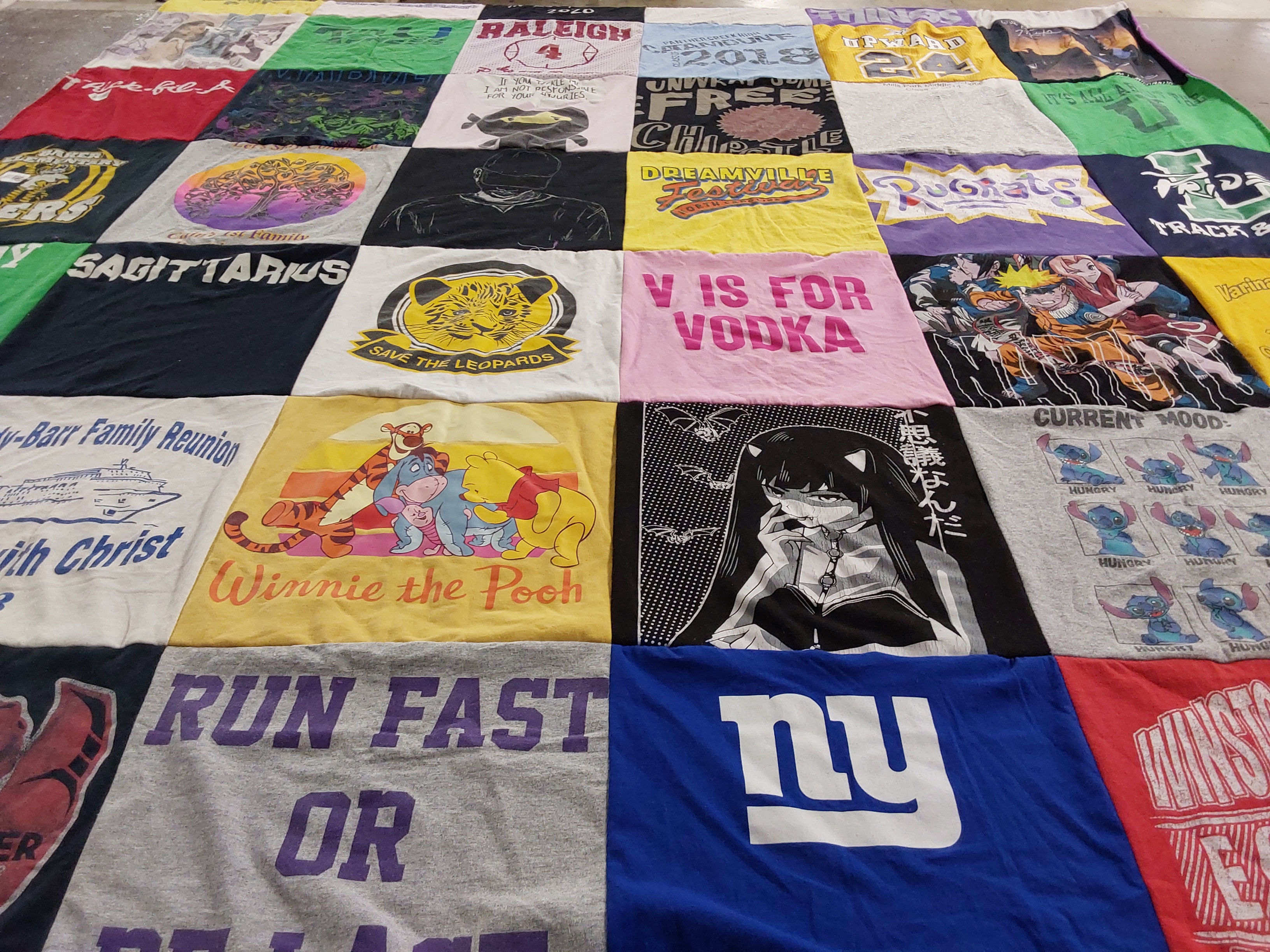 T-shirt quilt featuring new york giants by Dena from NC