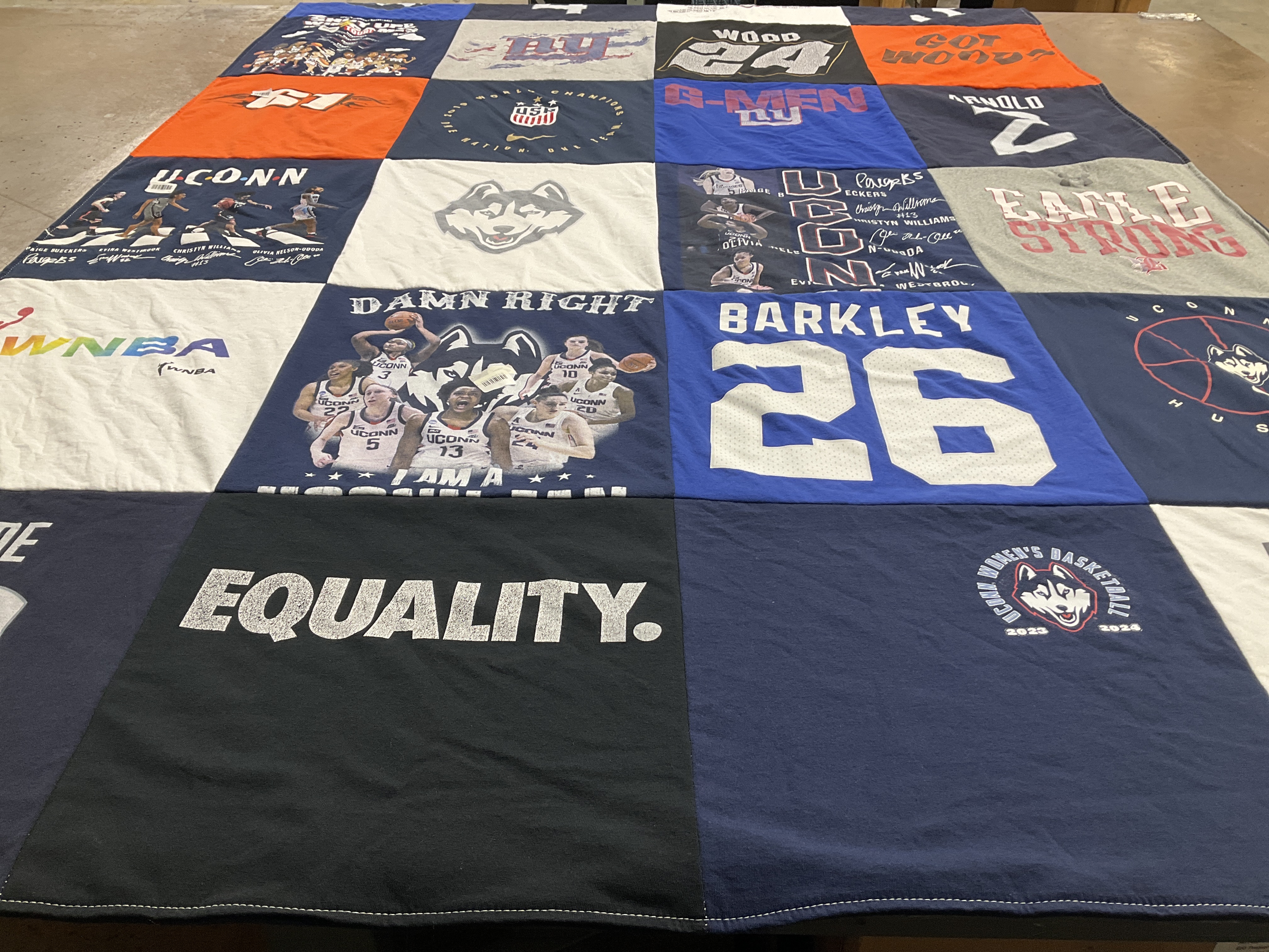 T-shirt quilt featuring uconn huskies women's basketball by Nicole from NY