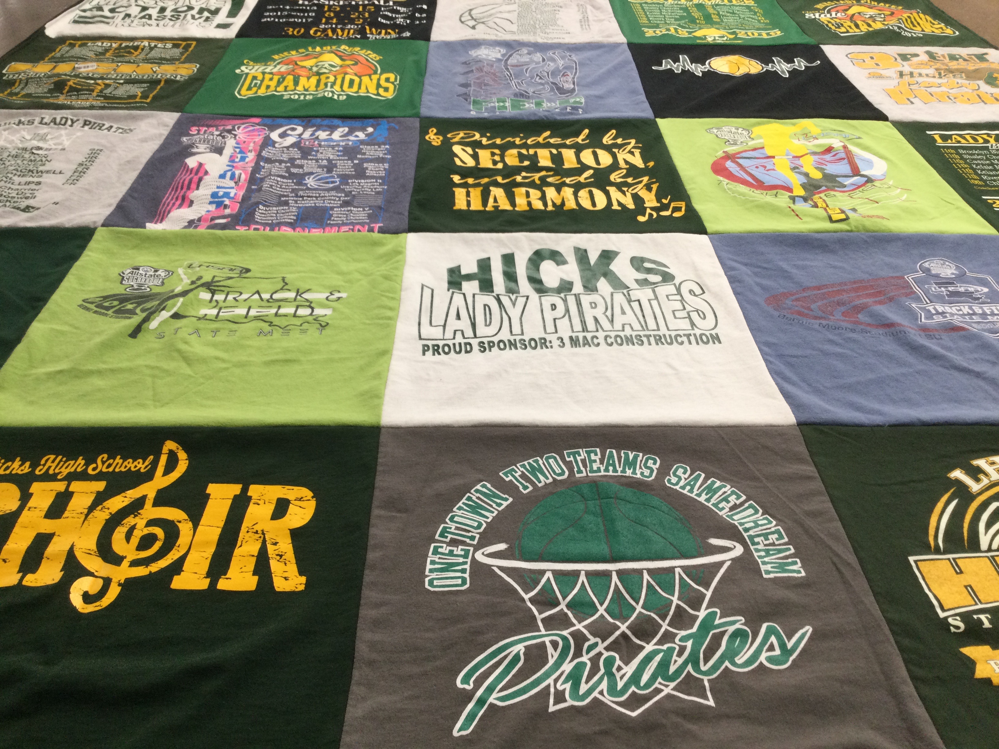 T-shirt quilt featuring lady pirates by Tammy from LA