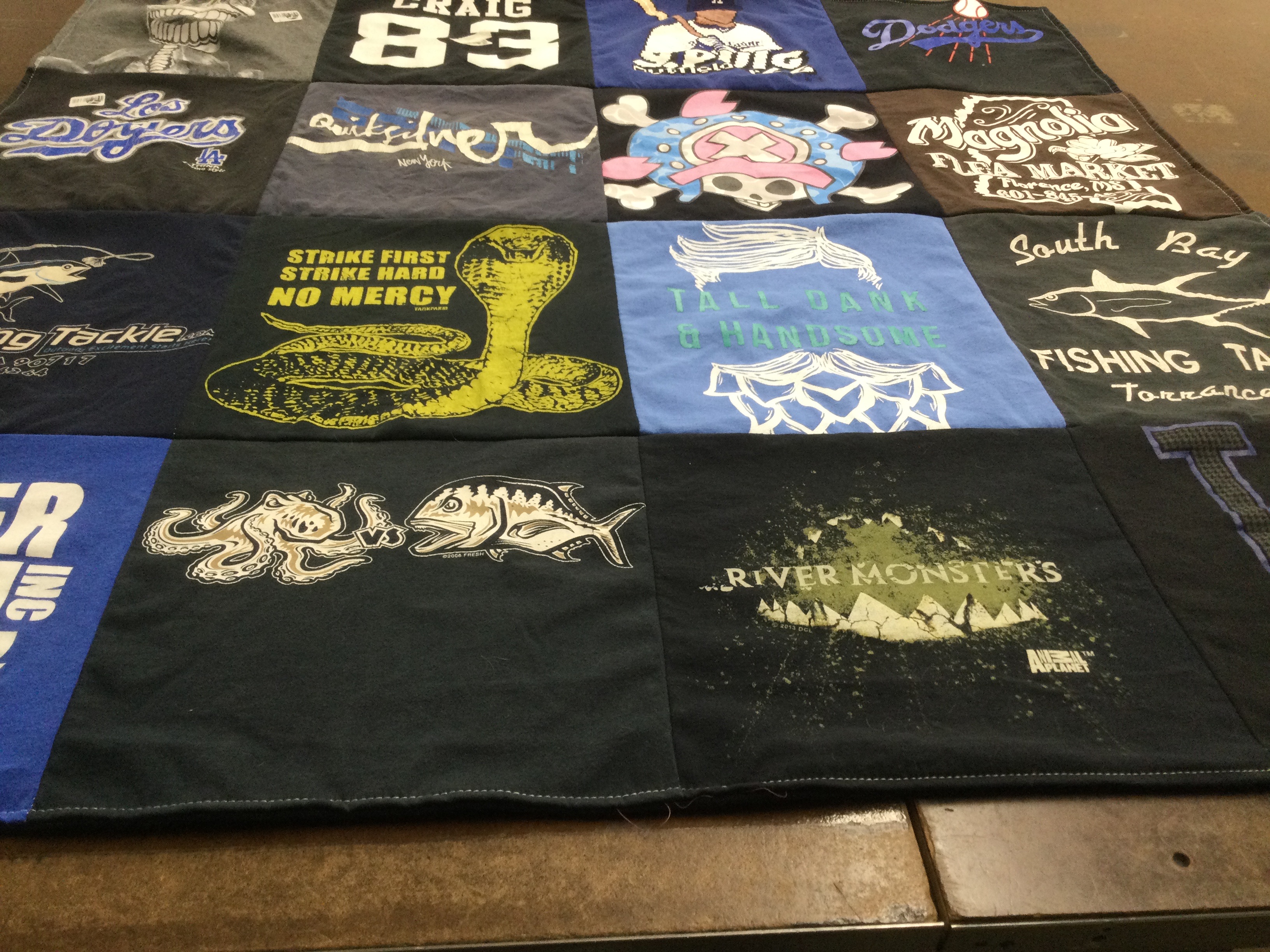 T-shirt quilt featuring los angeles dodgers by Karen from CA