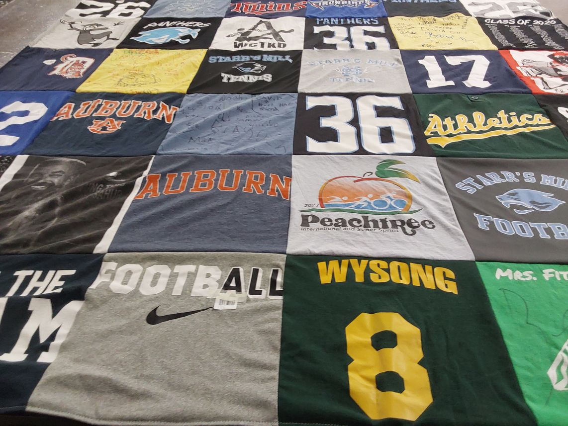 T-shirt quilt featuring starr's mill high school football, panthers by Antonia from GA
