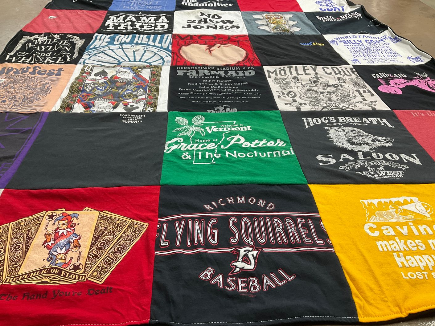 T-shirt quilt featuring richmond flying squirrels baseball by Sarah from VA