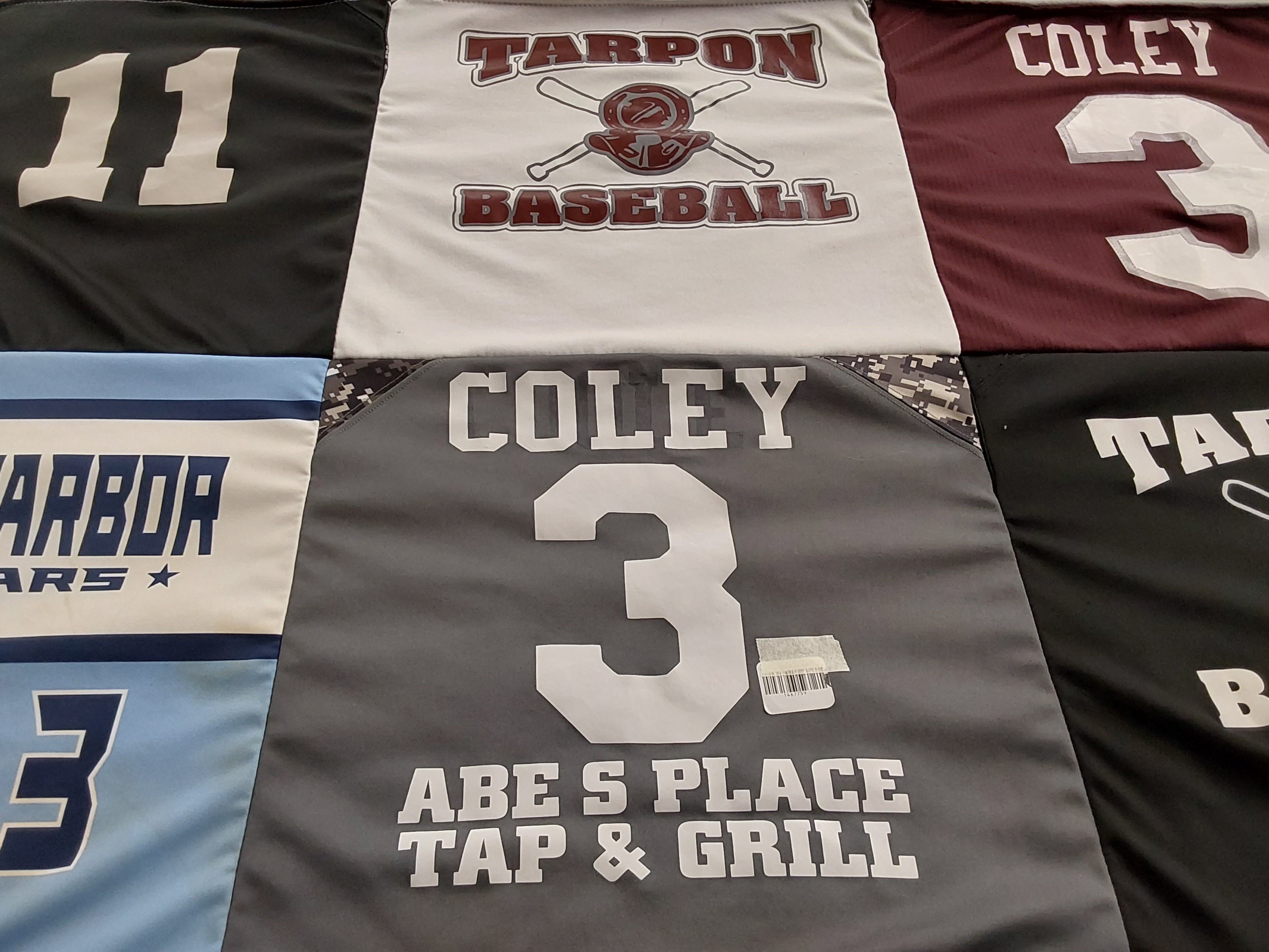 T-shirt quilt featuring tarpon baseball by CARRIE from FL