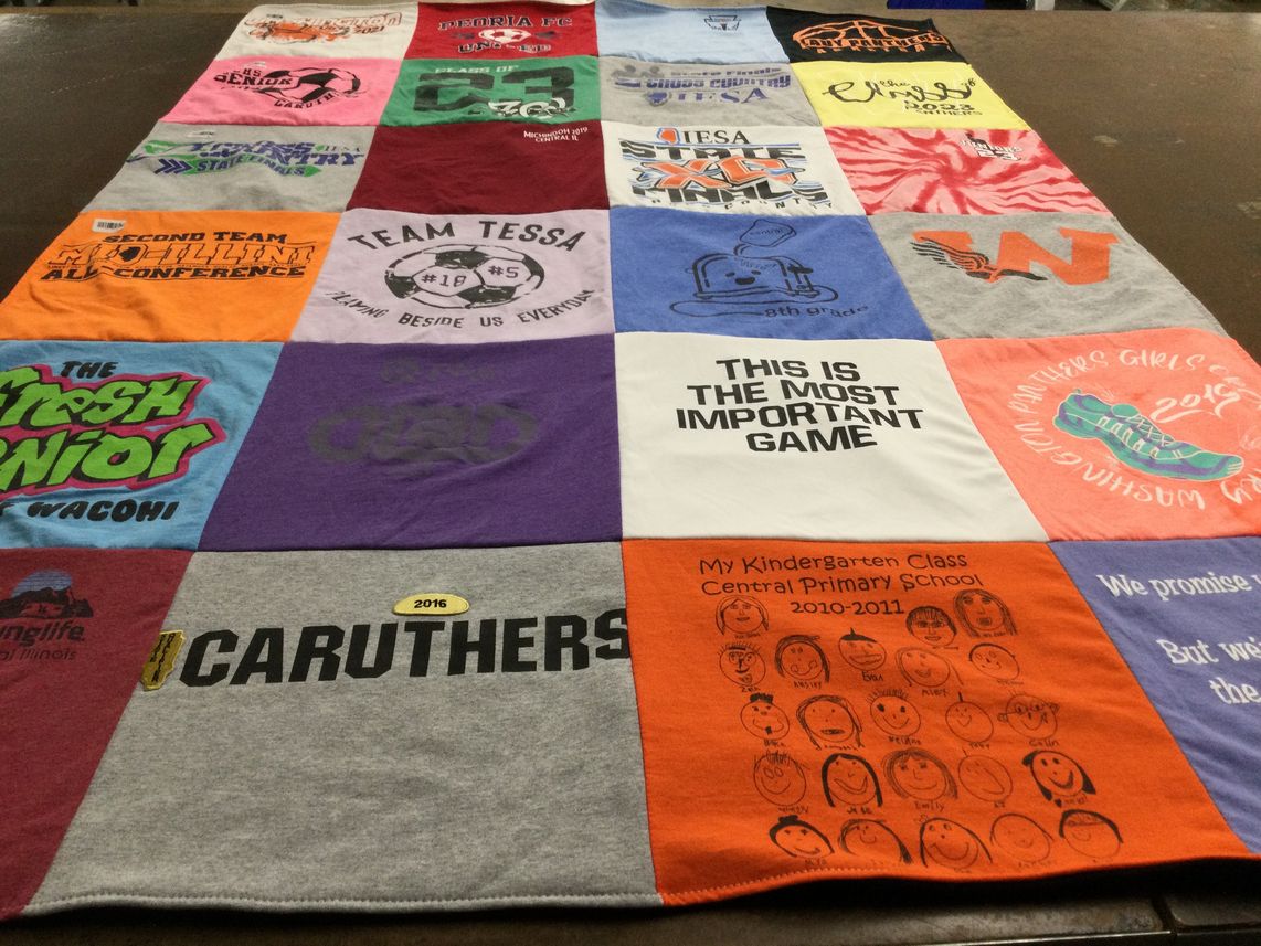 T-shirt quilt from central primary school by Jennifer from IL