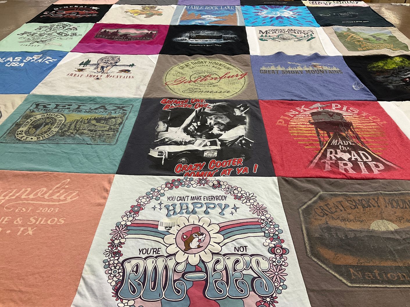 T-shirt quilt with travel, nature themes by Tammy from LA