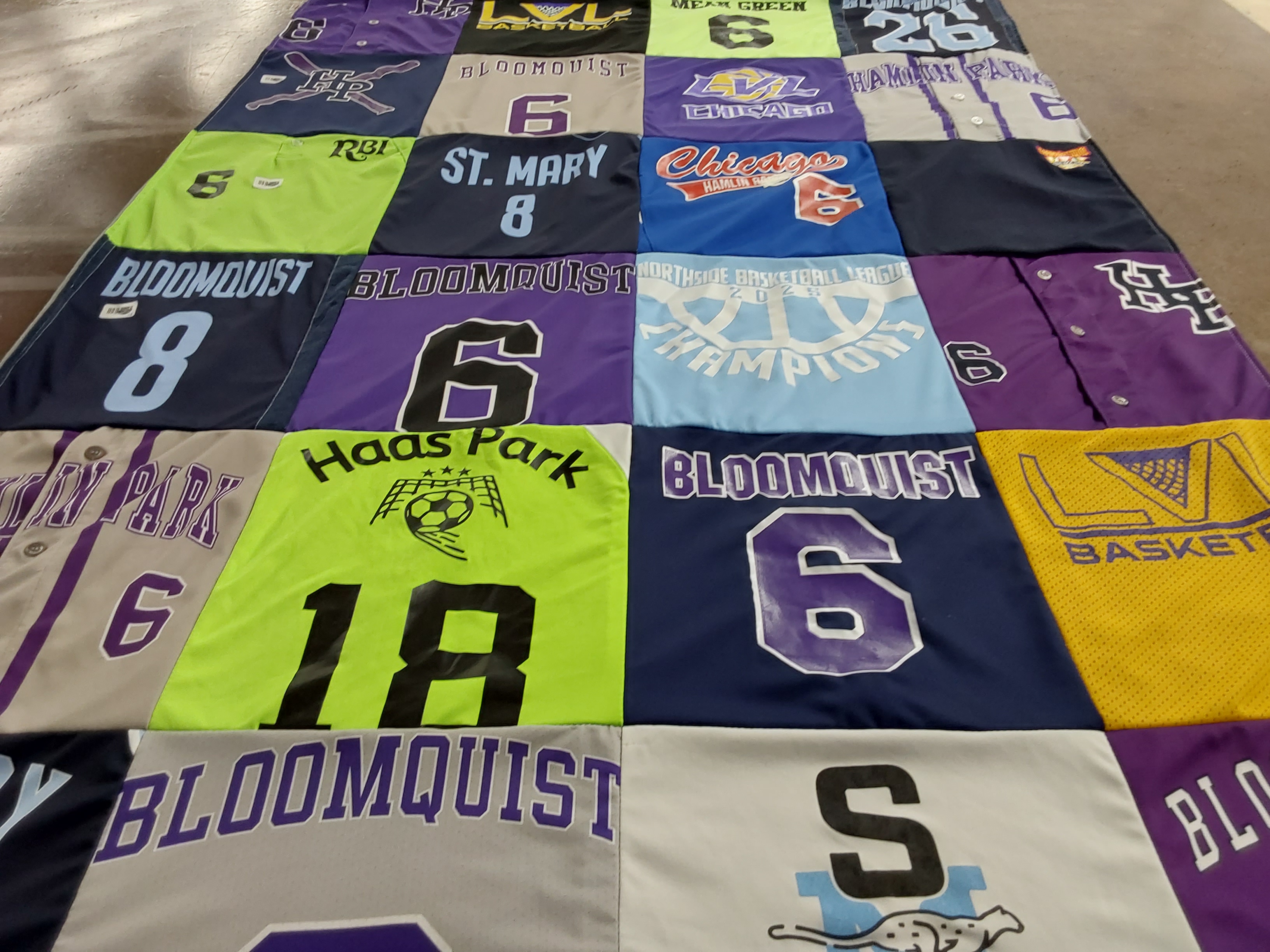 T-shirt quilt featuring st mary's basketball, chicago basketball by Jennifer from IL
