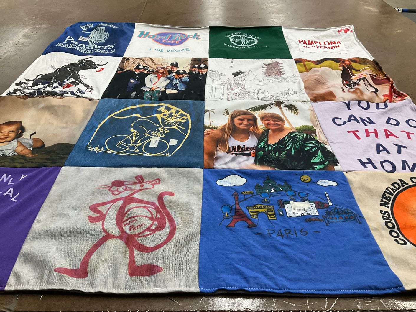 T-shirt quilt featuring wildcats by Palmira from CA