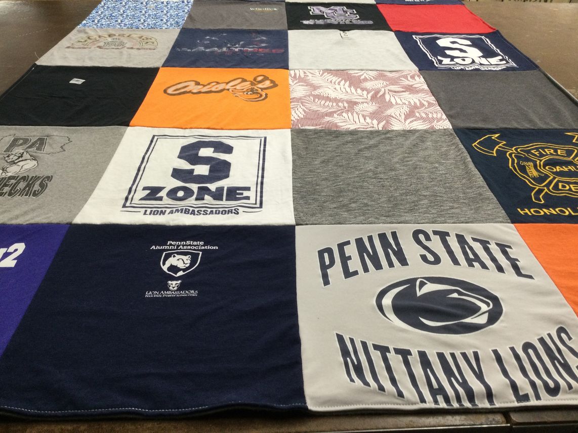 T-shirt quilt featuring penn state nittany lions by Rebecca from PA