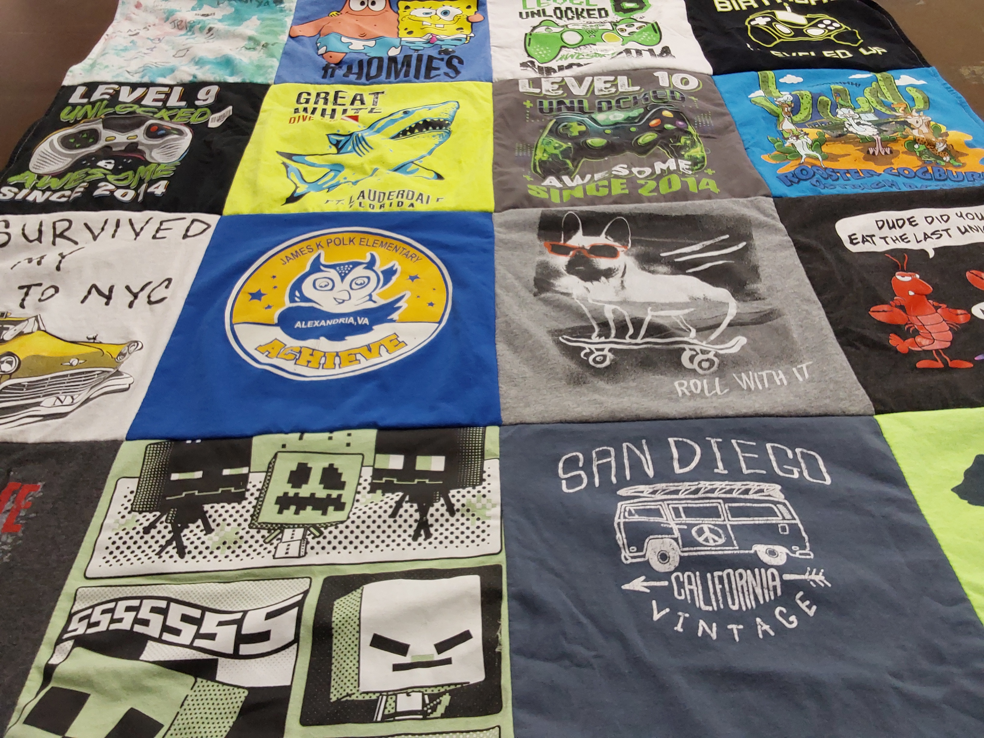 T-shirt quilt from james k polk elementary by Melissa from VA