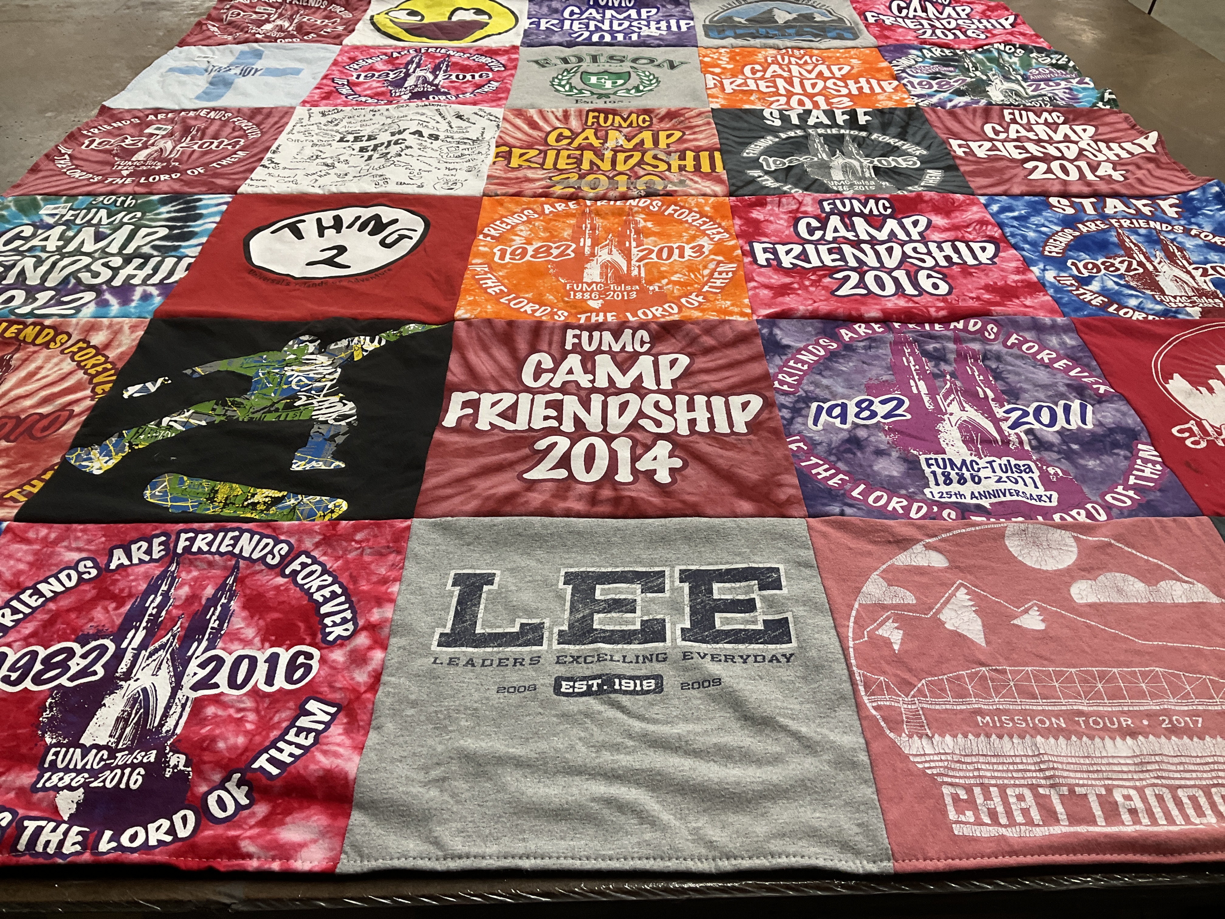 T-shirt quilt from fumc-tulsa, first united methodist church tulsa by Alison from OK