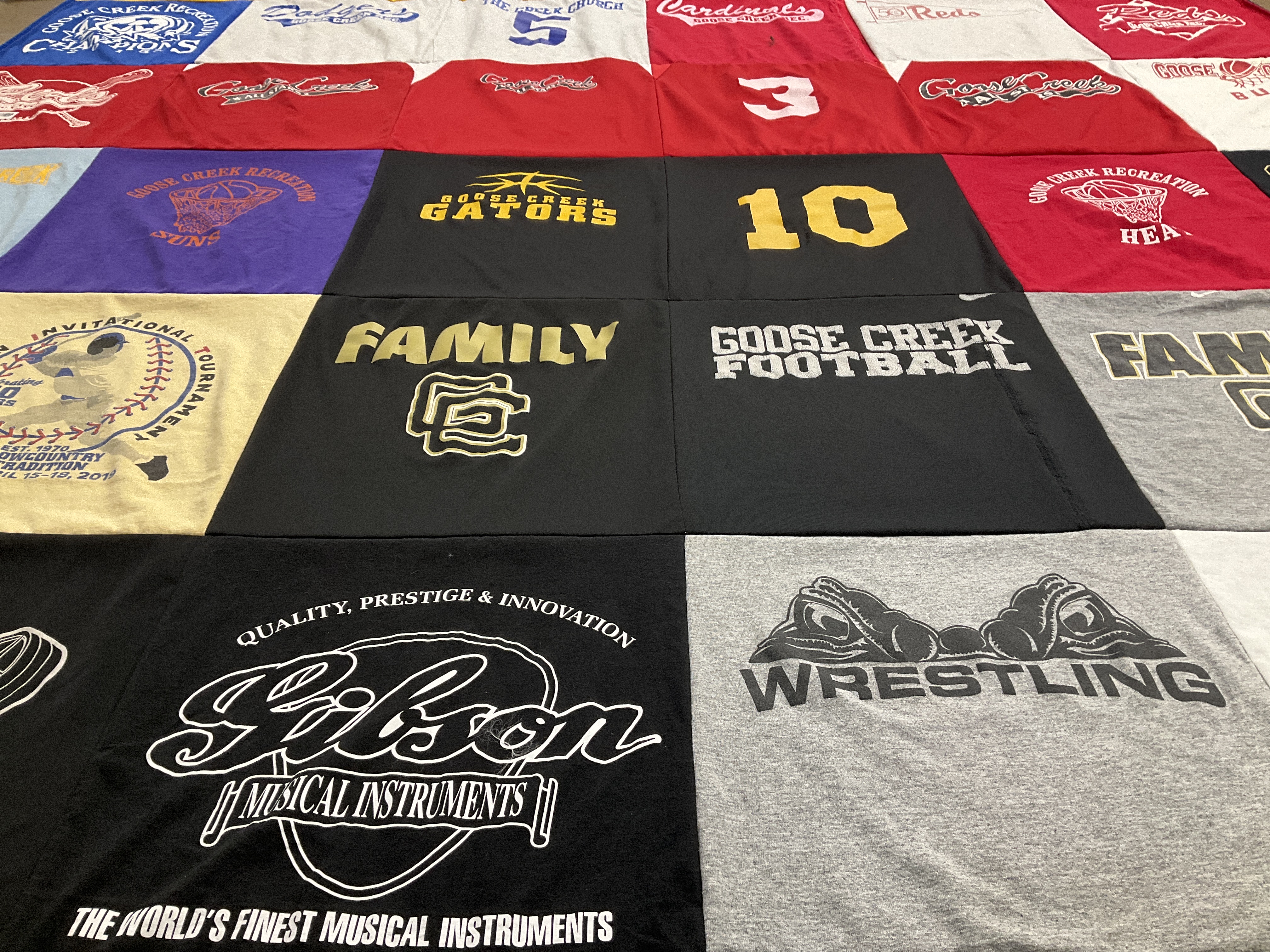 T-shirt quilt featuring goose creek football team by Tamora from SC