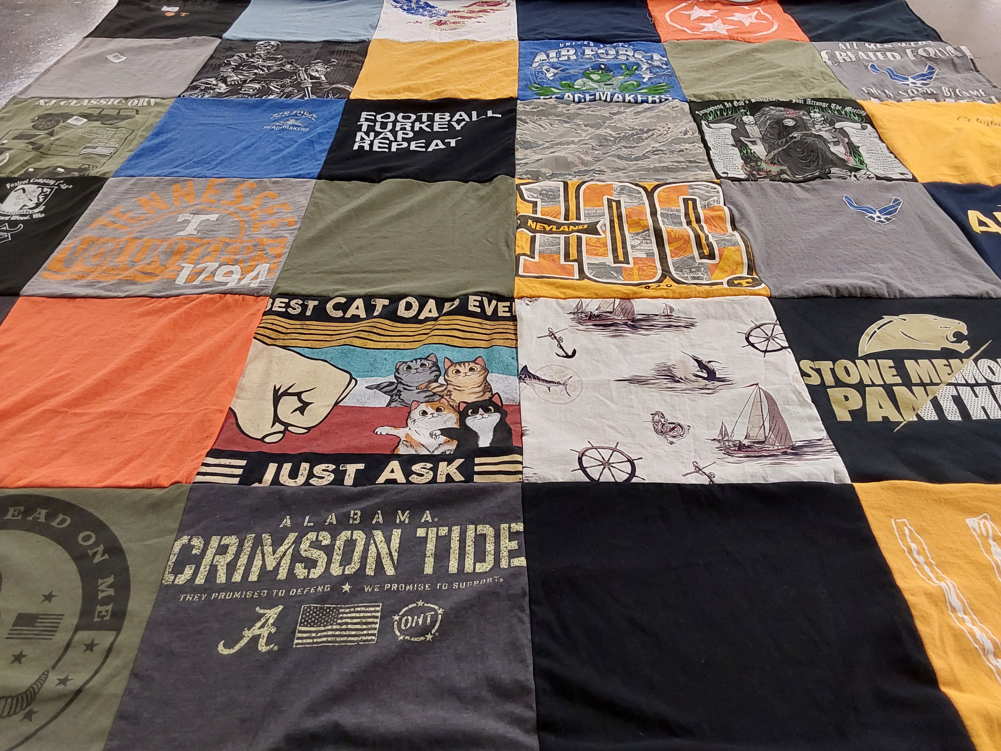 T-shirt quilt featuring alabama crimson tide by Regina from TN