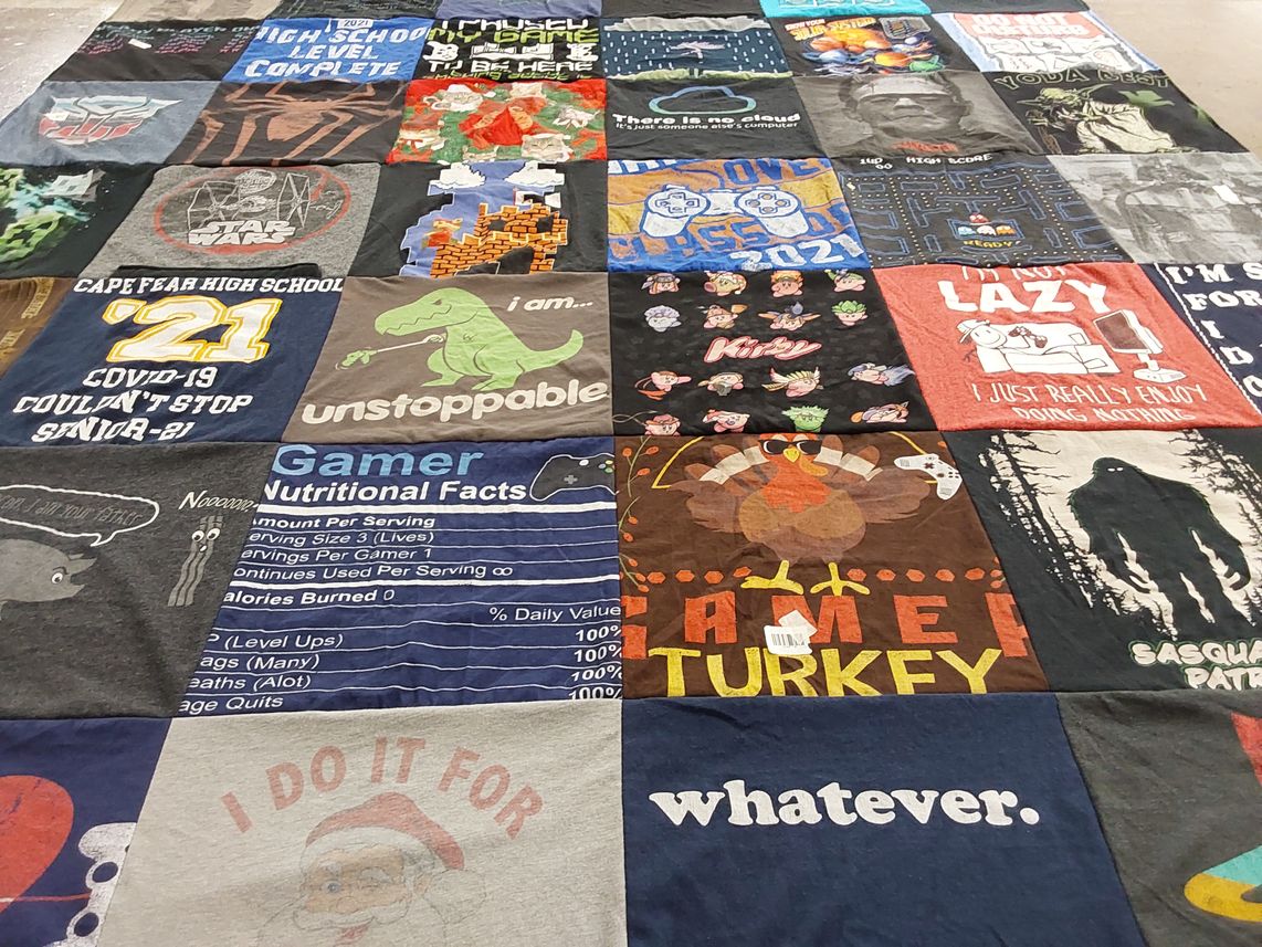 T-shirt quilt from cape fear high school by Kimberley from NC