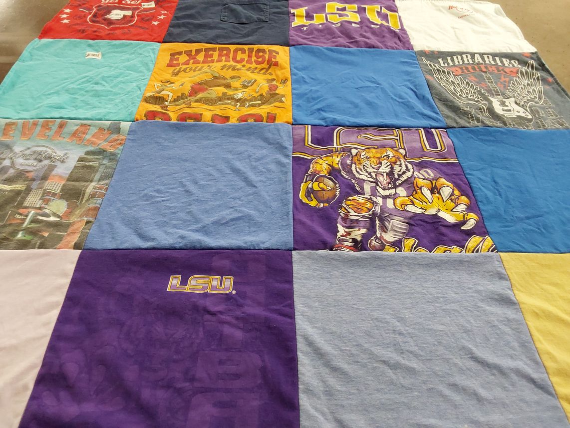T-shirt quilt featuring louisiana state university, lsu tigers by Jose from LA