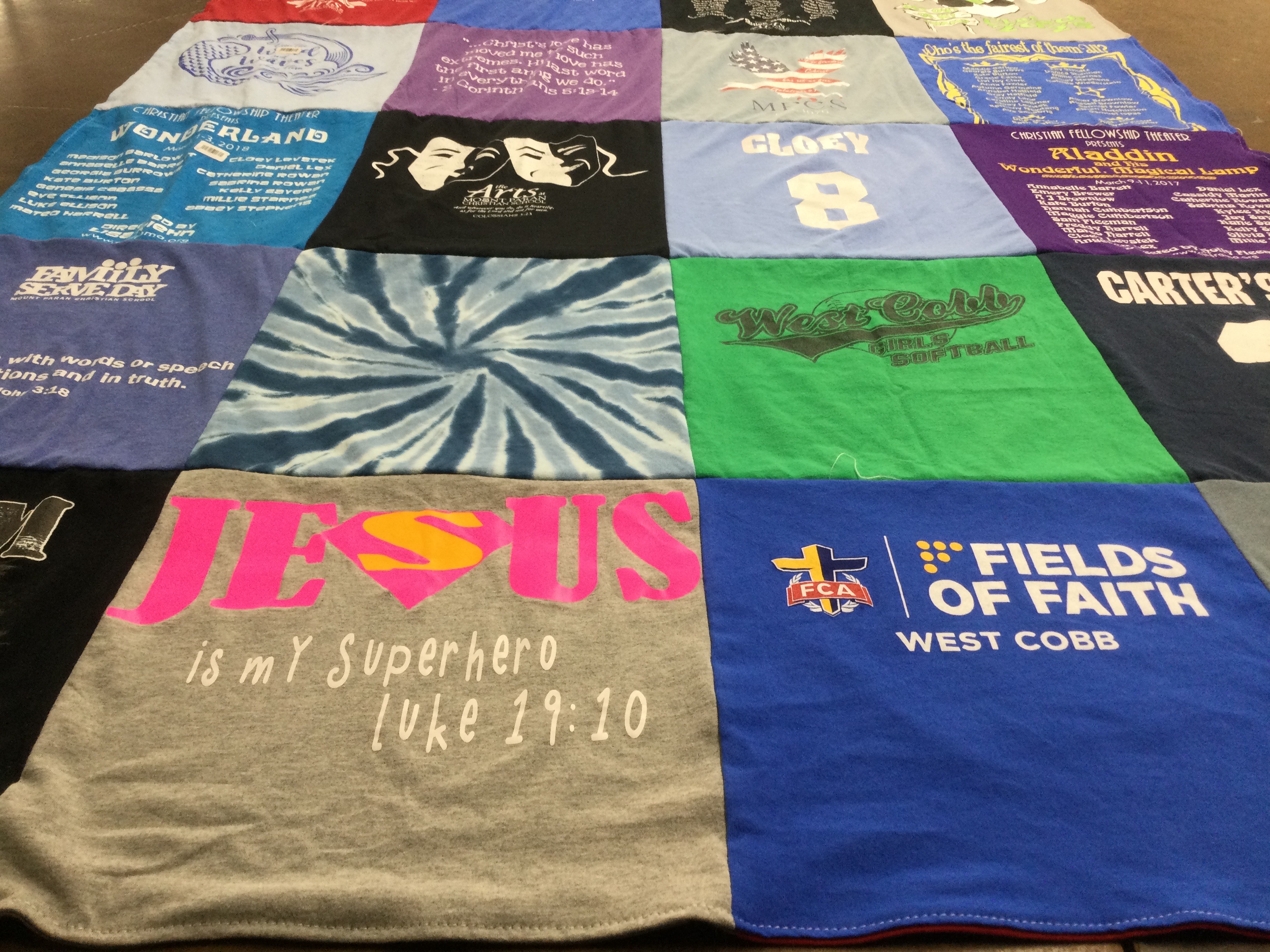T-shirt quilt from west cobb girls softball by Kyle from GA