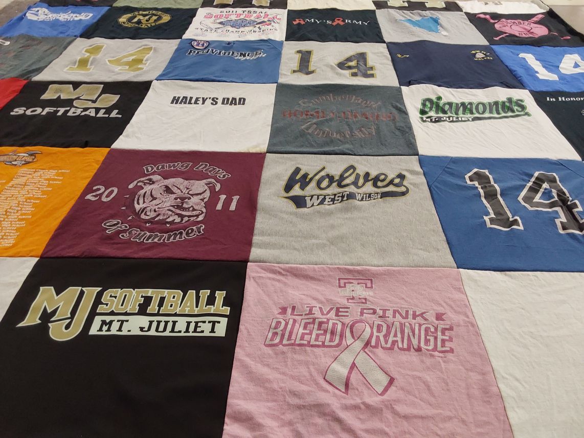 T-shirt quilt featuring mt juliet high school softball, wilson wolves by haley from FL