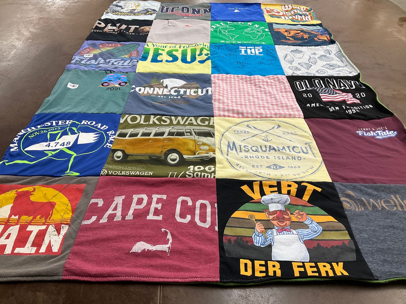 T-shirt quilt from university of connecticut by Elizabeth from CT
