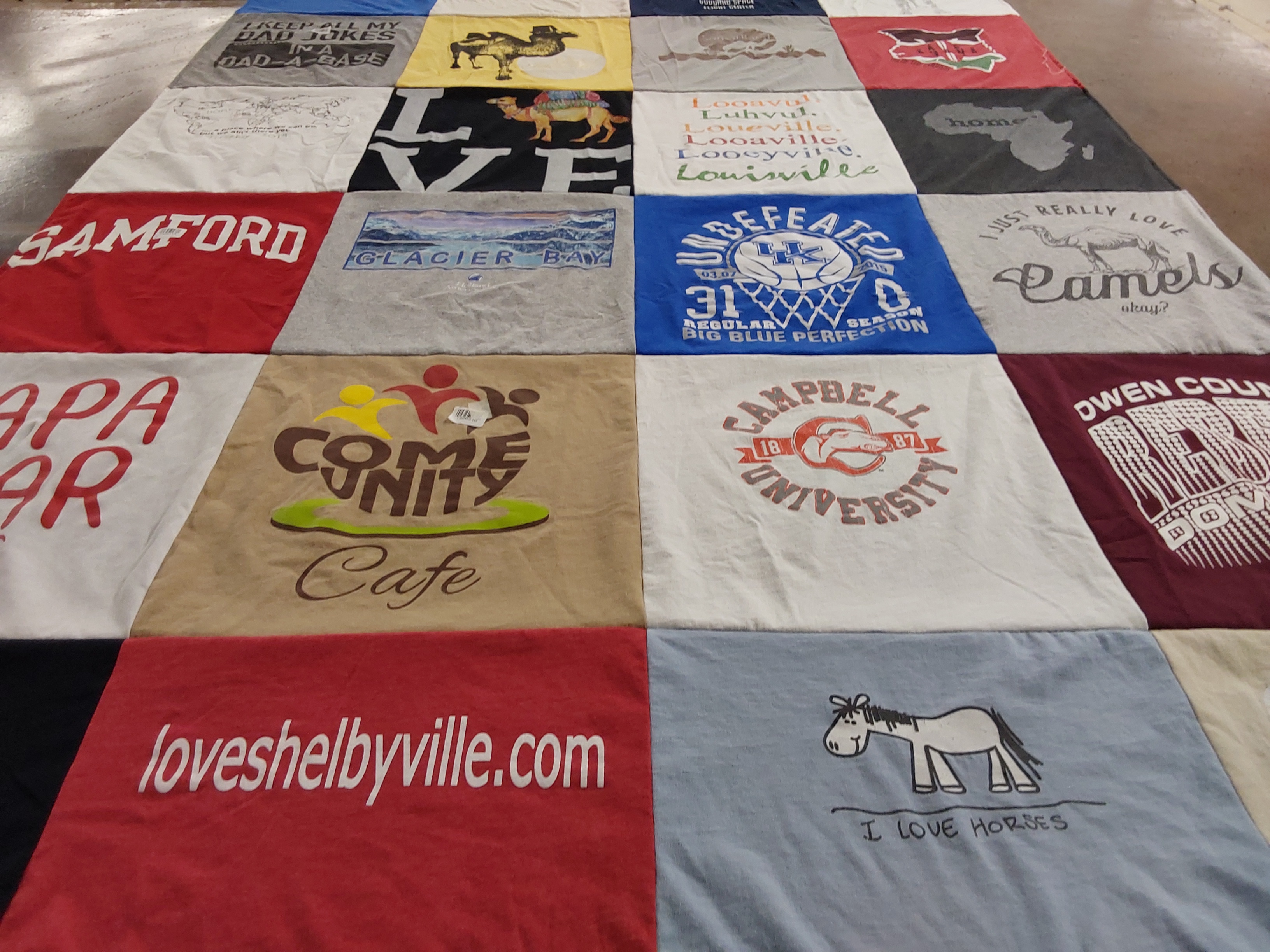 T-shirt quilt featuring campbell university by Beth from KY