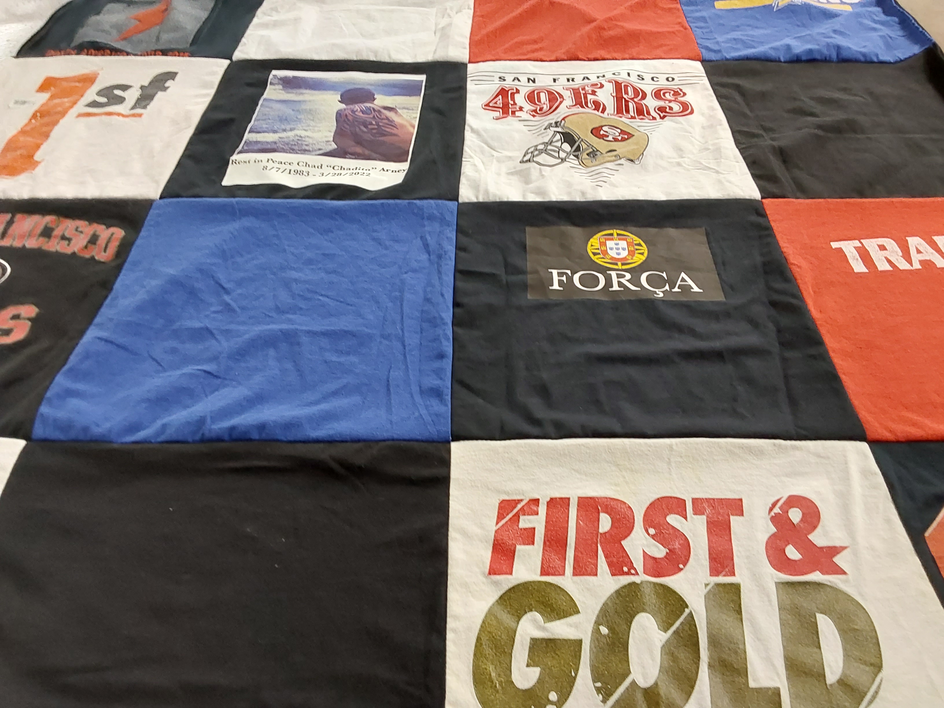 T-shirt quilt featuring san francisco 49ers by Maria from CA