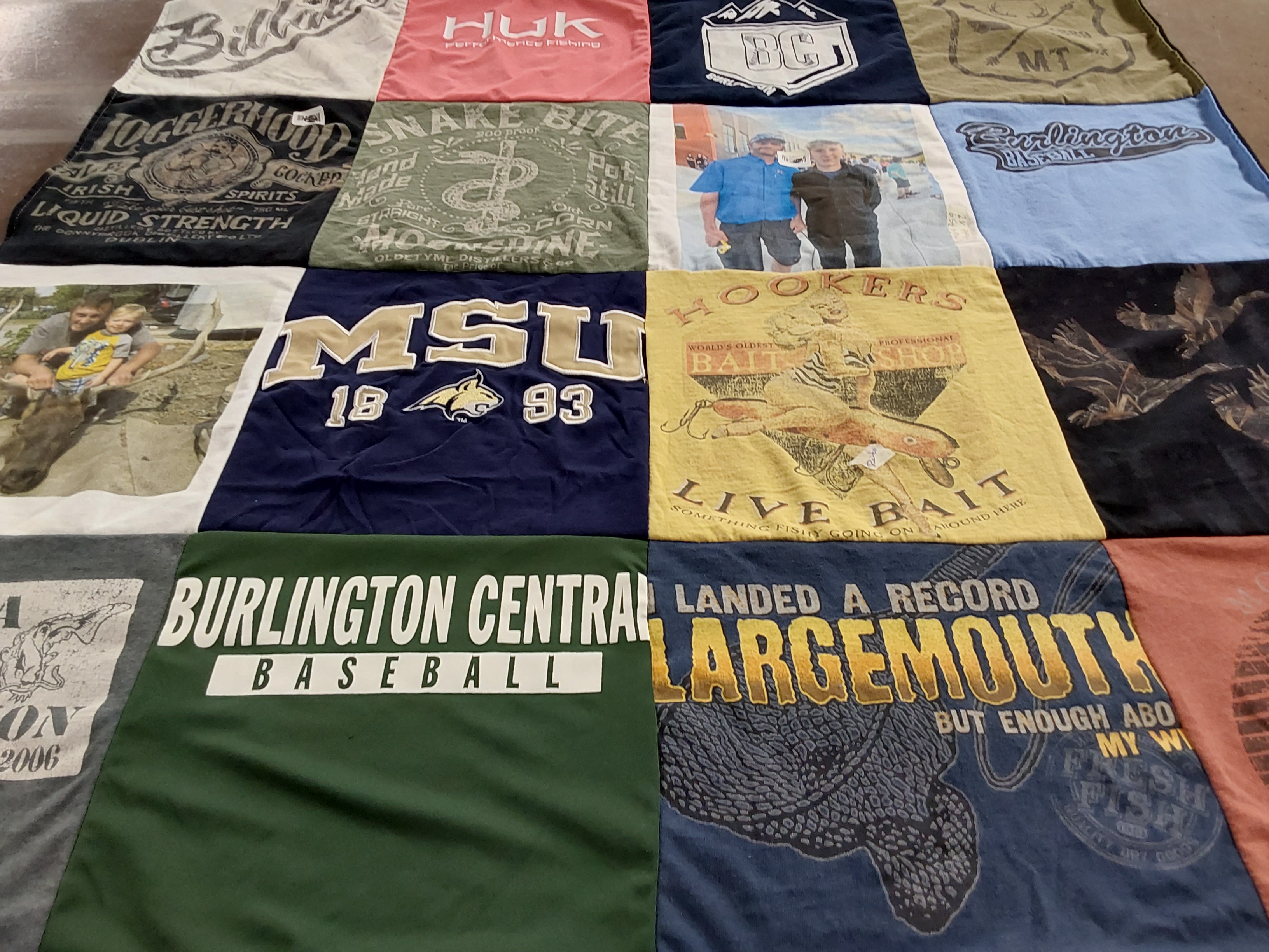 T-shirt quilt featuring burlington central baseball by Samantha from MT