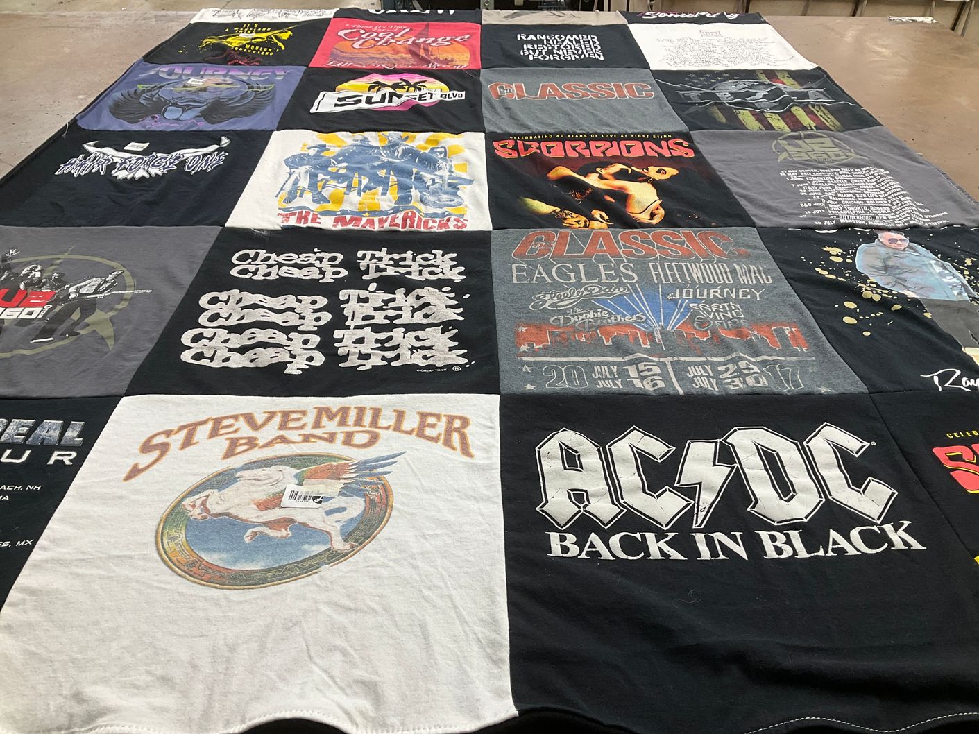 T-shirt quilt with music, concerts themes by Patricia from SC