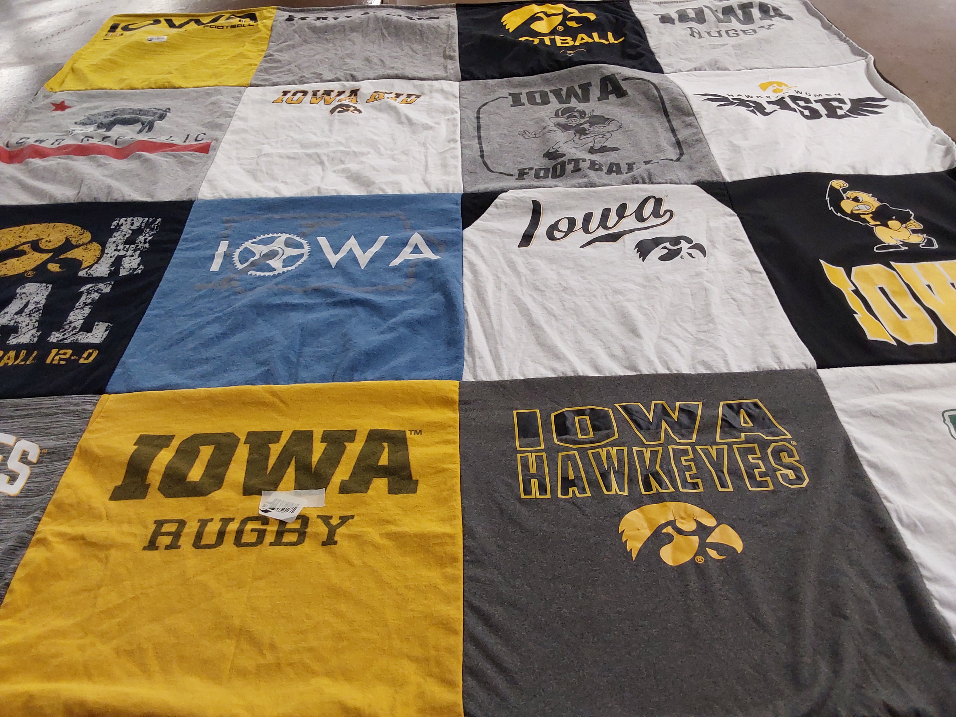 T-shirt quilt featuring iowa hawkeyes by Katrina from IA