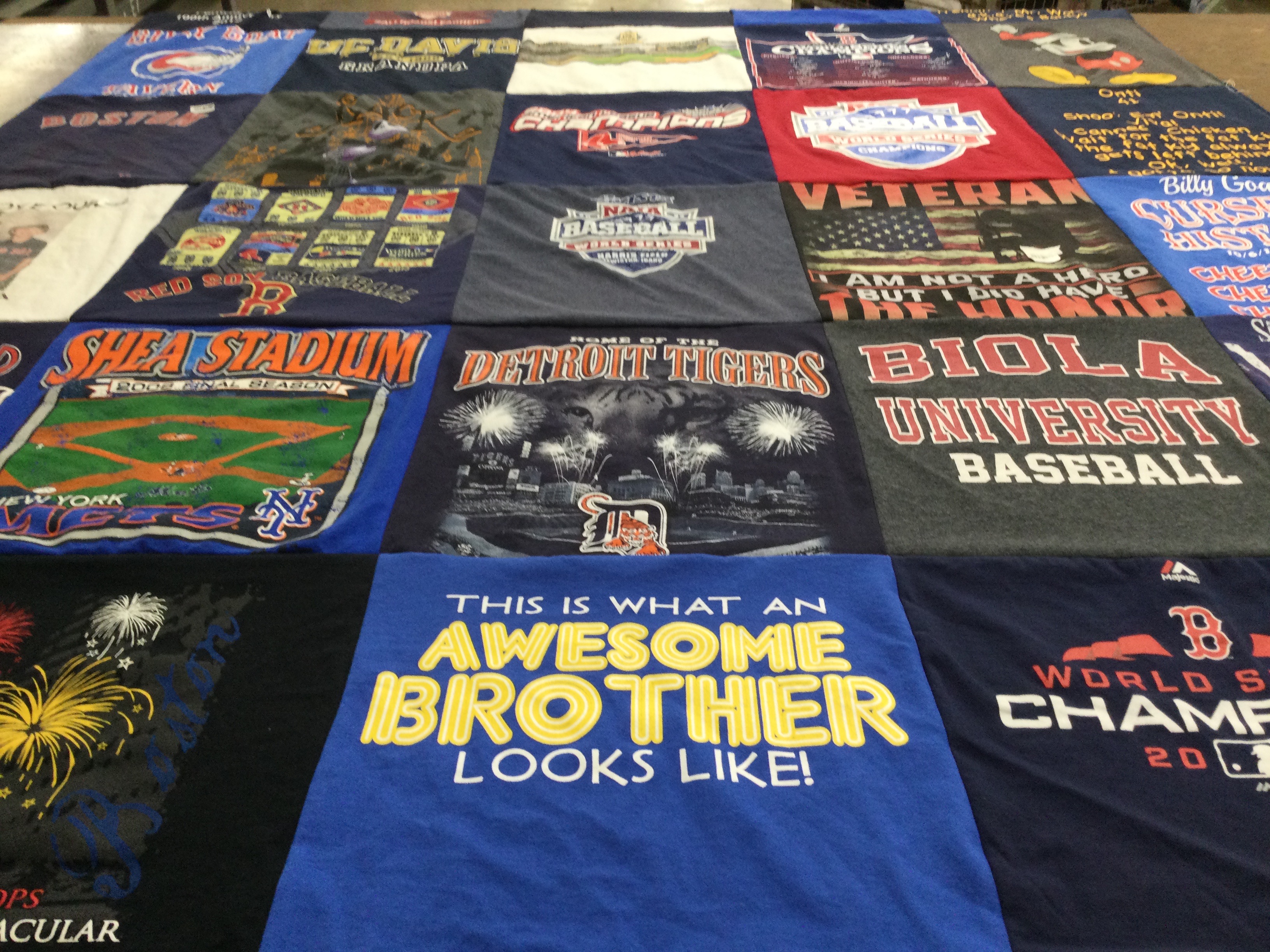T-shirt quilt featuring boston red sox, detroit tigers by walter from CA