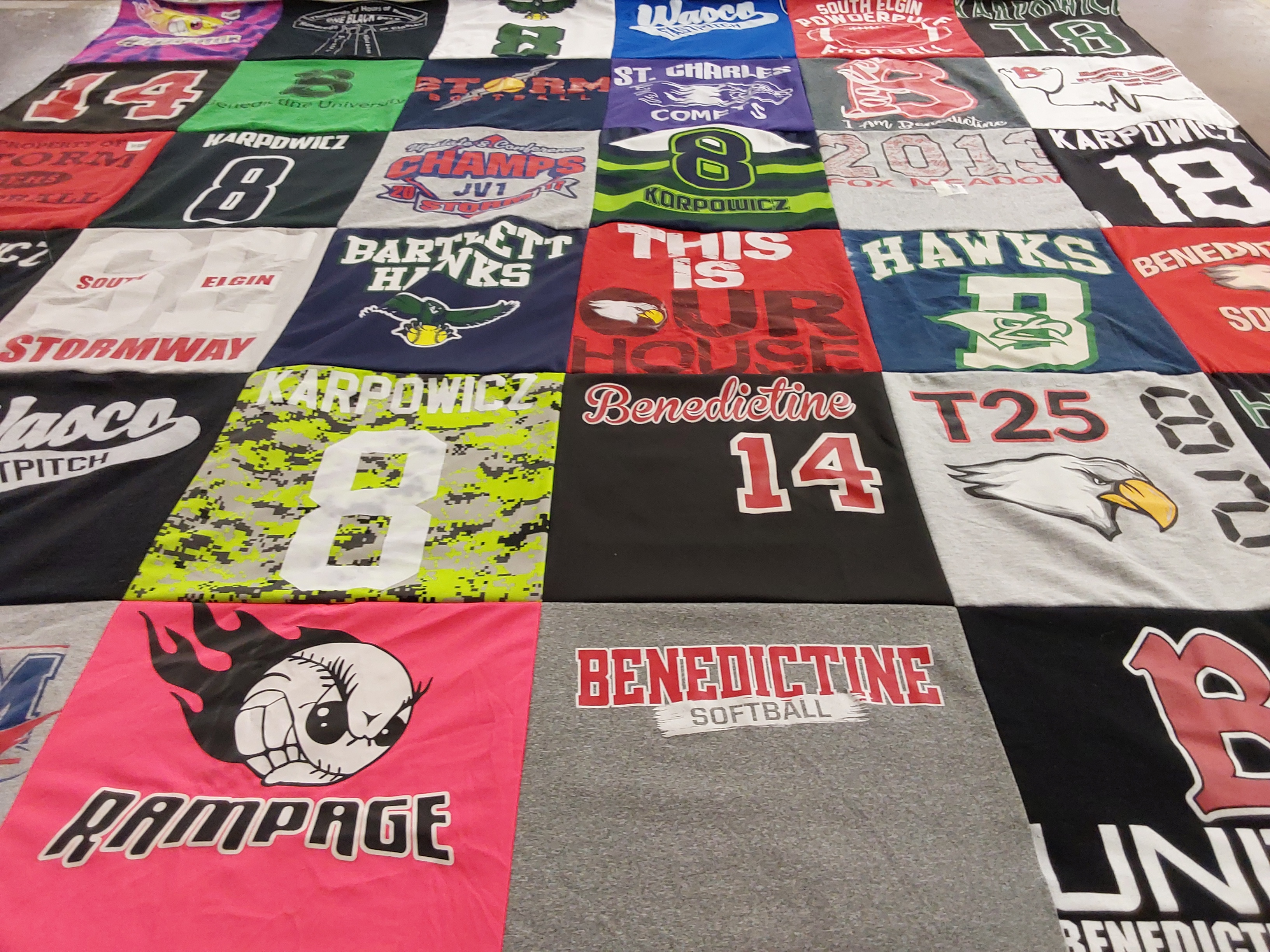 T-shirt quilt featuring barlett hawks by John from IL