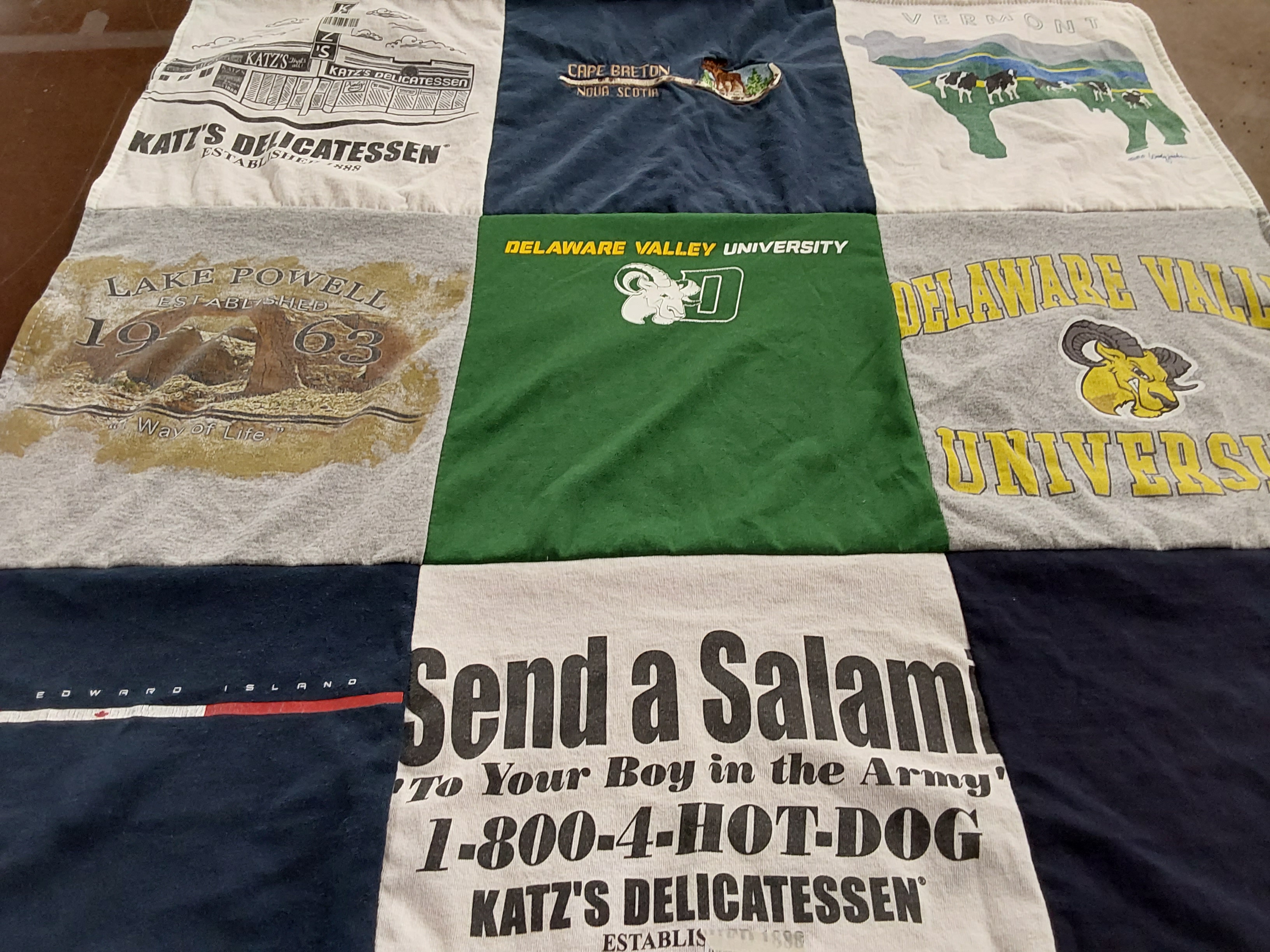 T-shirt quilt from delaware valley university by Ben from NY